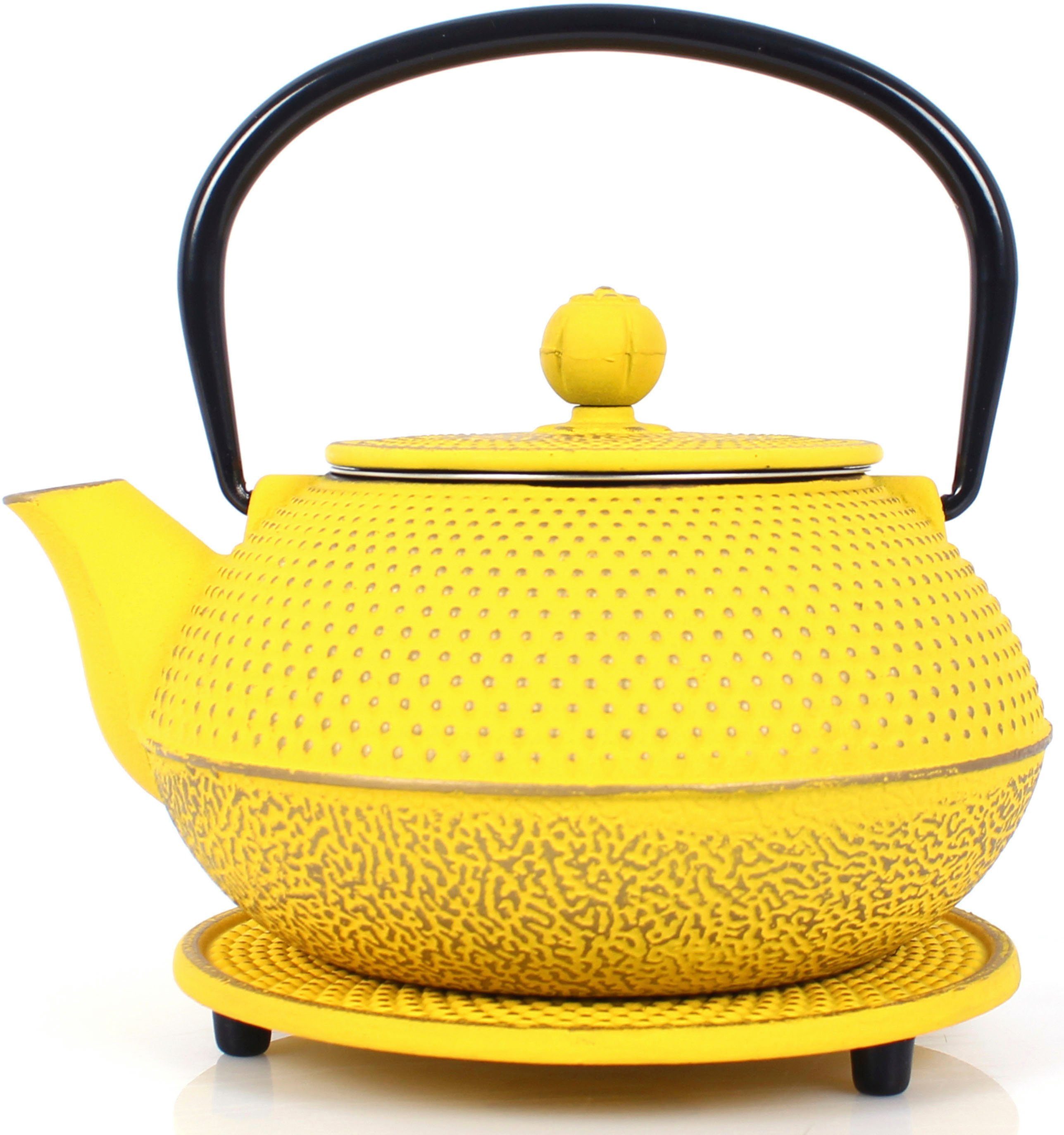 ECHTWERK Teeservice (4-tlg), 2 Personen, Gusseisen, Vintage-Design, 0,8 L, Gusseisen, abnehmbares Sieb