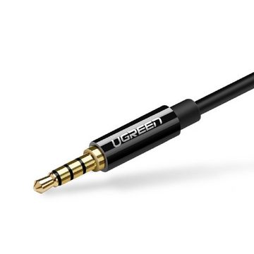 UGREEN Kabel Kopfhörersplitter 3,5 mm Miniklinke AUX Mikrofon 20 cm schwarz Audio-Kabel