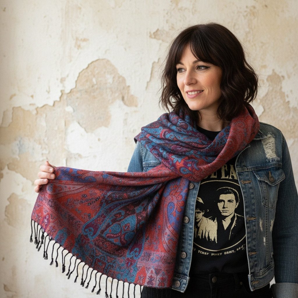 Guru-Shop Halstuch Indischer Schal, Stola mit Paisley Muster,..