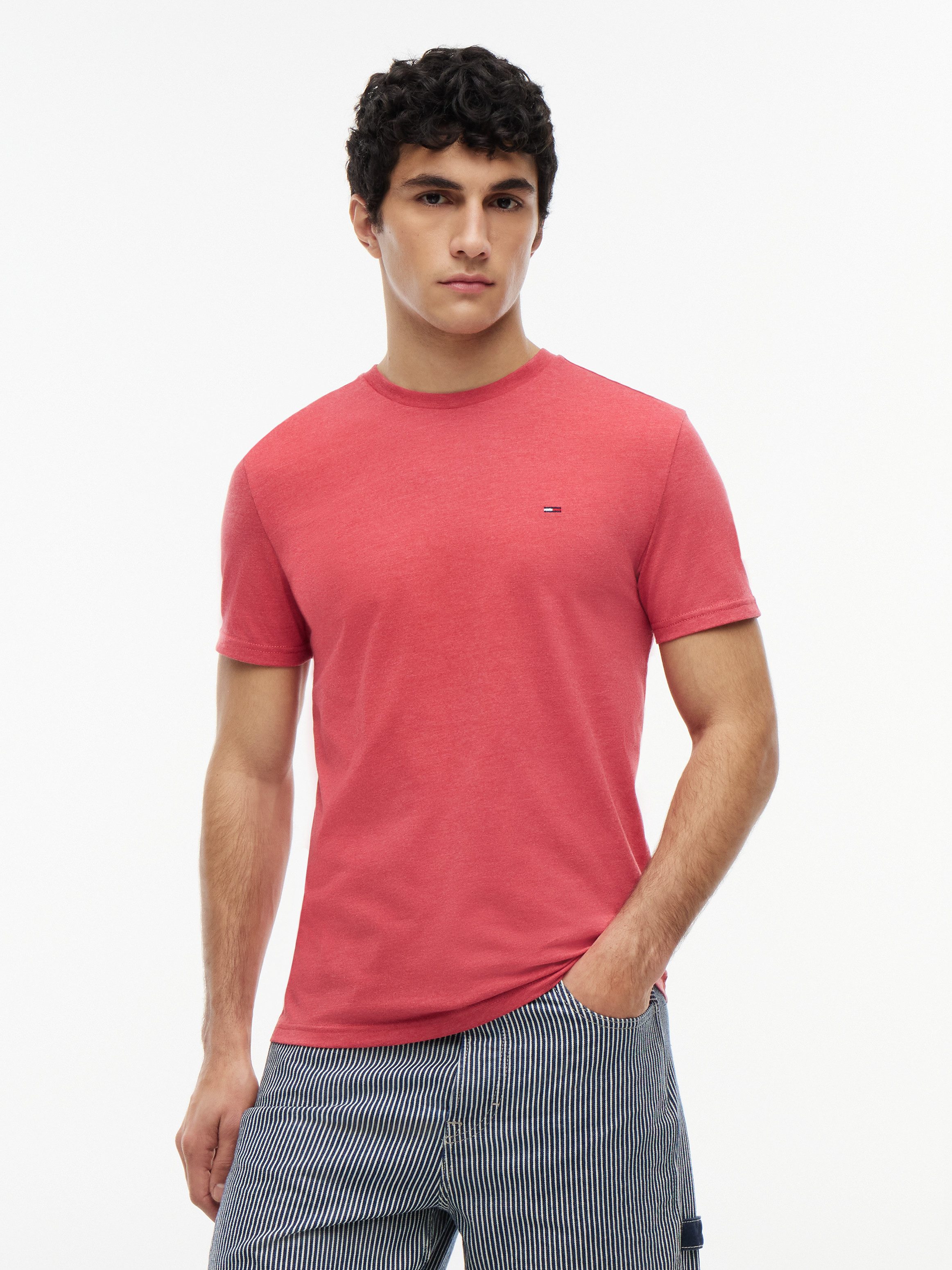 Tommy Jeans T-Shirt TJM XSLIM JASPE HTR TEE EXT Mit Rundhalsausschnitt