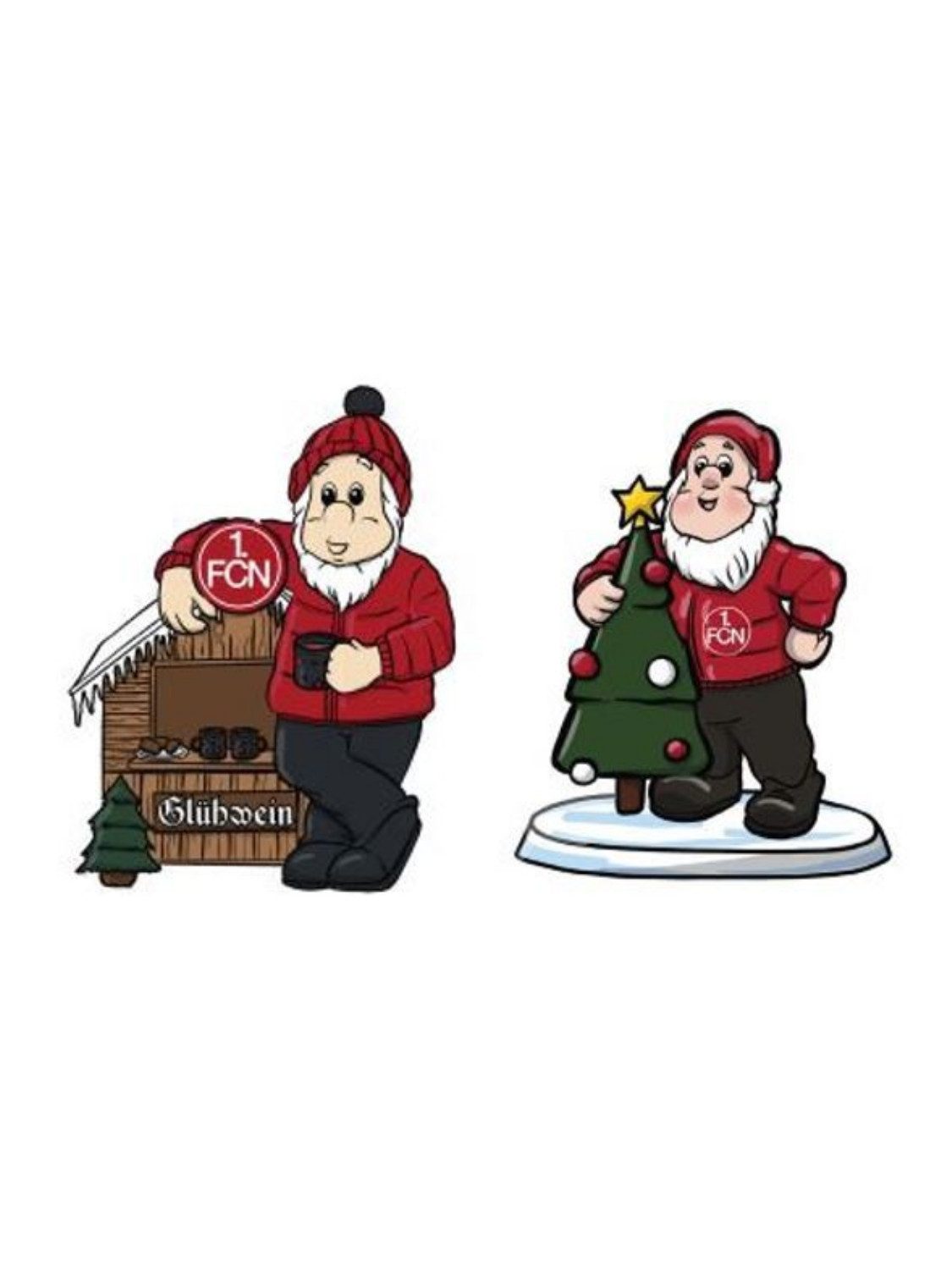 VertriebsArena GmbH Christbaumschmuck 1. FC Nürnberg Weihnachtsfiguren Mini 2er Set