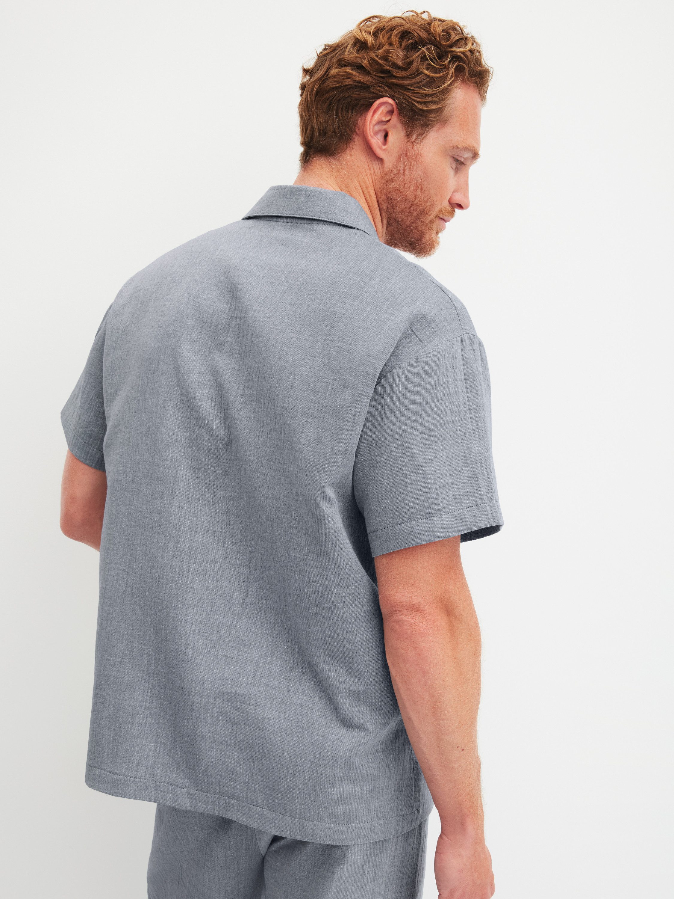 CALIDA Kurzarmshirt RMX Sleep Journey Herren (1-tlg) leichtes Musselin aus 100% Baumwolle, hautfreundlich, atmungsaktiv