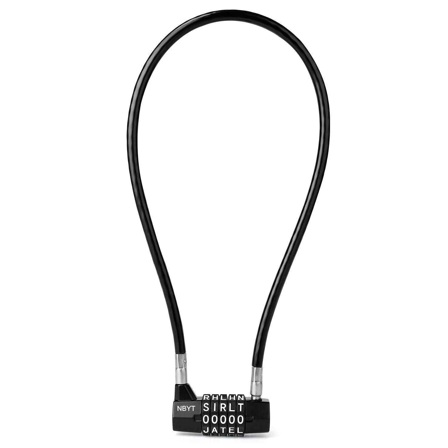 LuxusKollektion Zahlenkabelschloss Zahlenschloss 5-Wort 8mm Kabel Schwarz