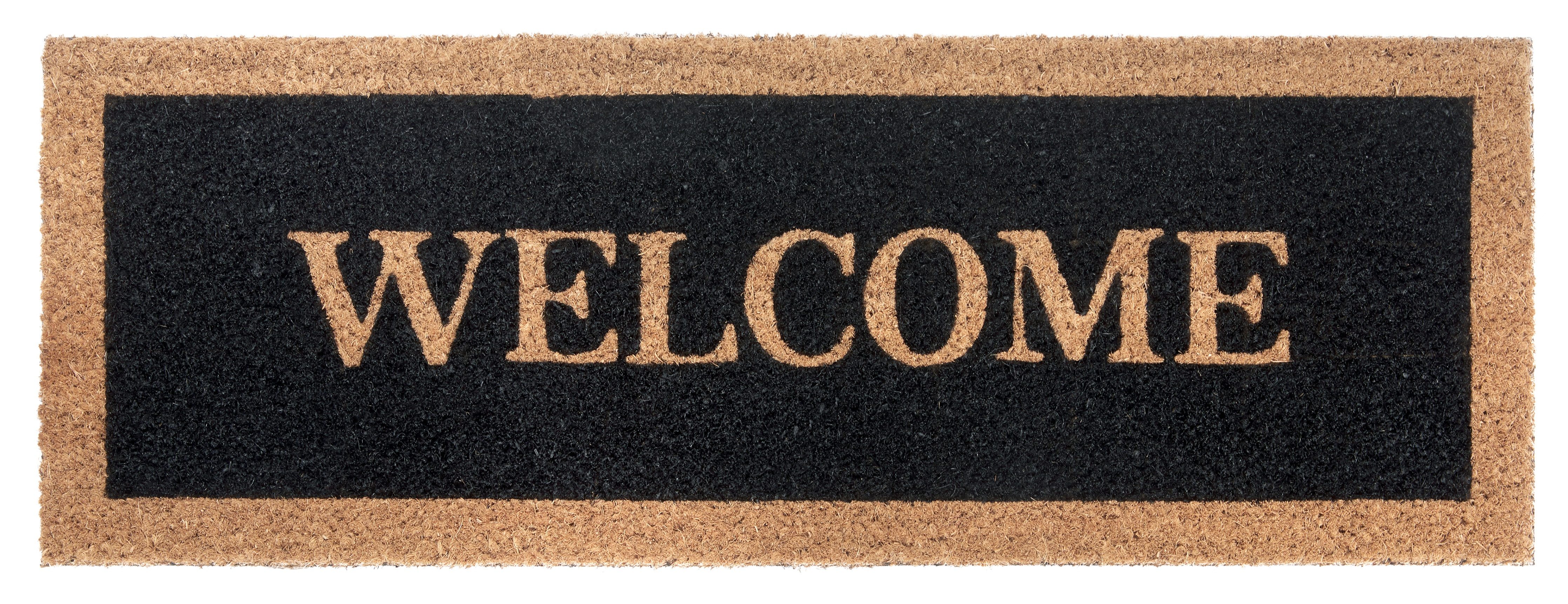 HANSE Home Fußmatte Mix Mats Kokos Welcome Border, Türmatte, rechteckig, Höhe: 15 mm, Kokos, Schmutzfangmatte, Outdoor, Rutschfest, Innen, Kokosmatte, Flur