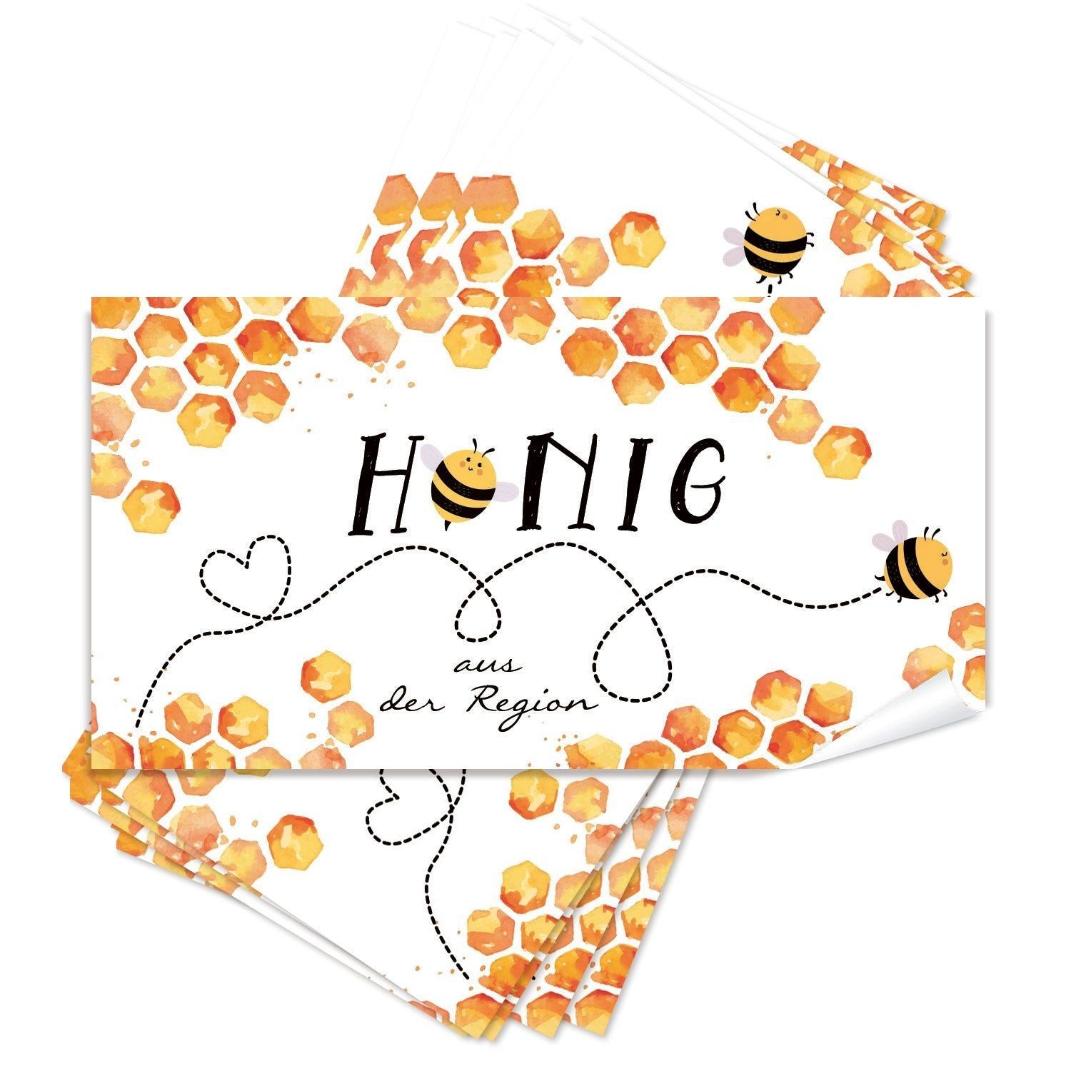 Logbuch-Verlag Aufkleber 25 Honig aus der Region Aufkleber Bienenwaben Bienen Sticker Imker 10