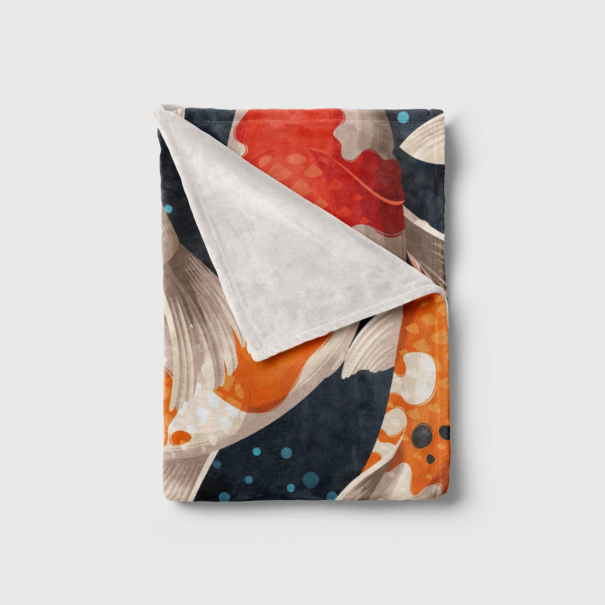 Kuscheldecke Handtuch Handtuch Sinus Handtücher mit Grafik, Fotomotiv Koi Art Baumwolle-Polyester-Mix Saunatuch Strandhandtuch (1-St), Fische