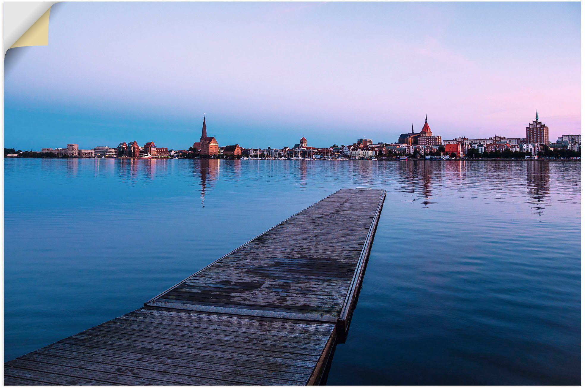 Gebäude oder Größen II, versch. Wandbild Rostock Alubild, historische Venedig Leinwandbild, auf (1 Wandaufkleber Artland Blick in St), als Poster