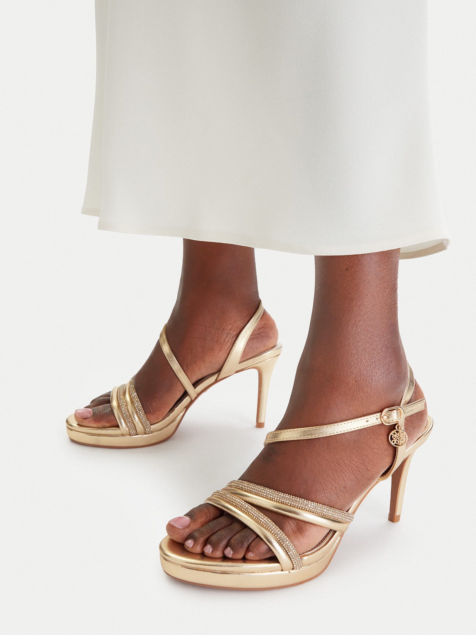 Nine West Nine West Damen Sandals Gold NINE WEST CEO-25120-2508 Gold Sandale