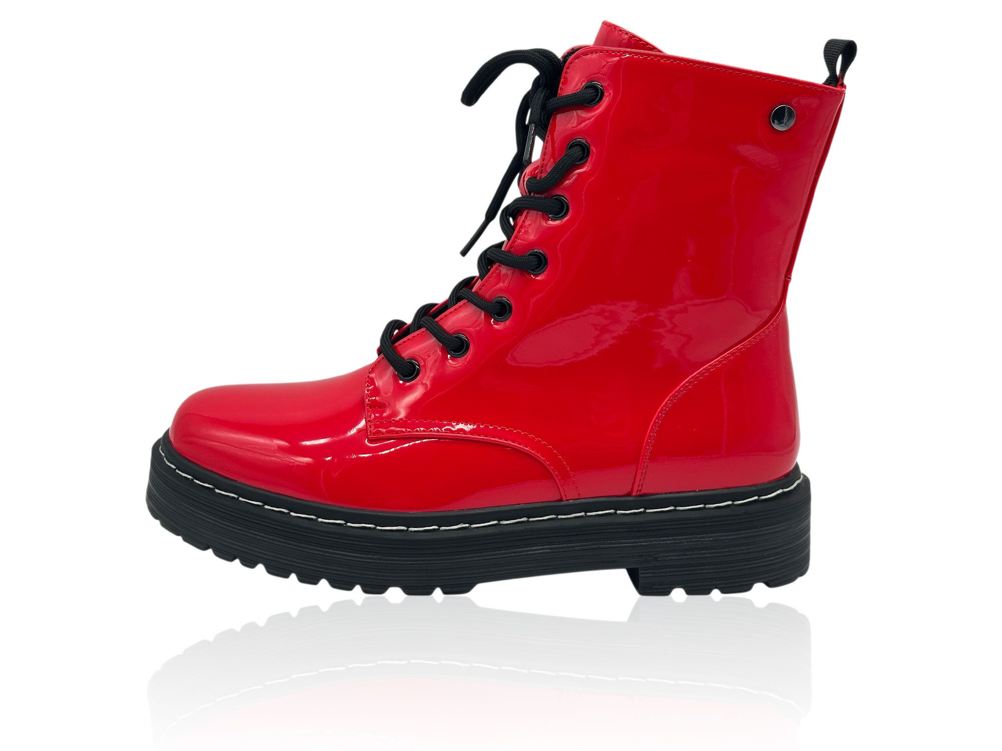 Nowaland Damen Schnürstiefelette mit Profilsohle Schnürstiefelette Warm gefüttert mit markanter Kontrastnaht