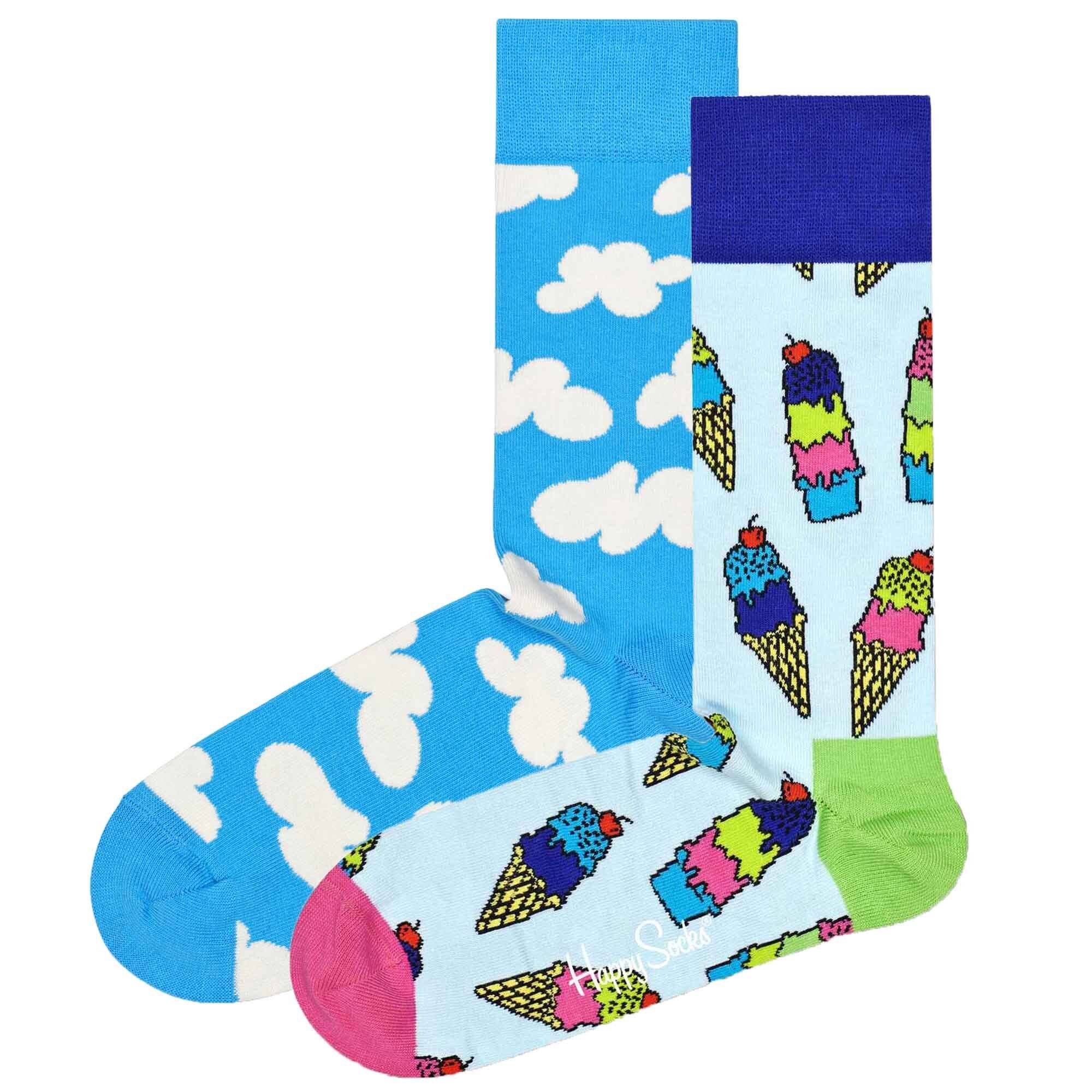 Happy Socks Kurzsocken Unisex Socken, 2er Pack - Geschenkbox, Farbmix Sunny Day