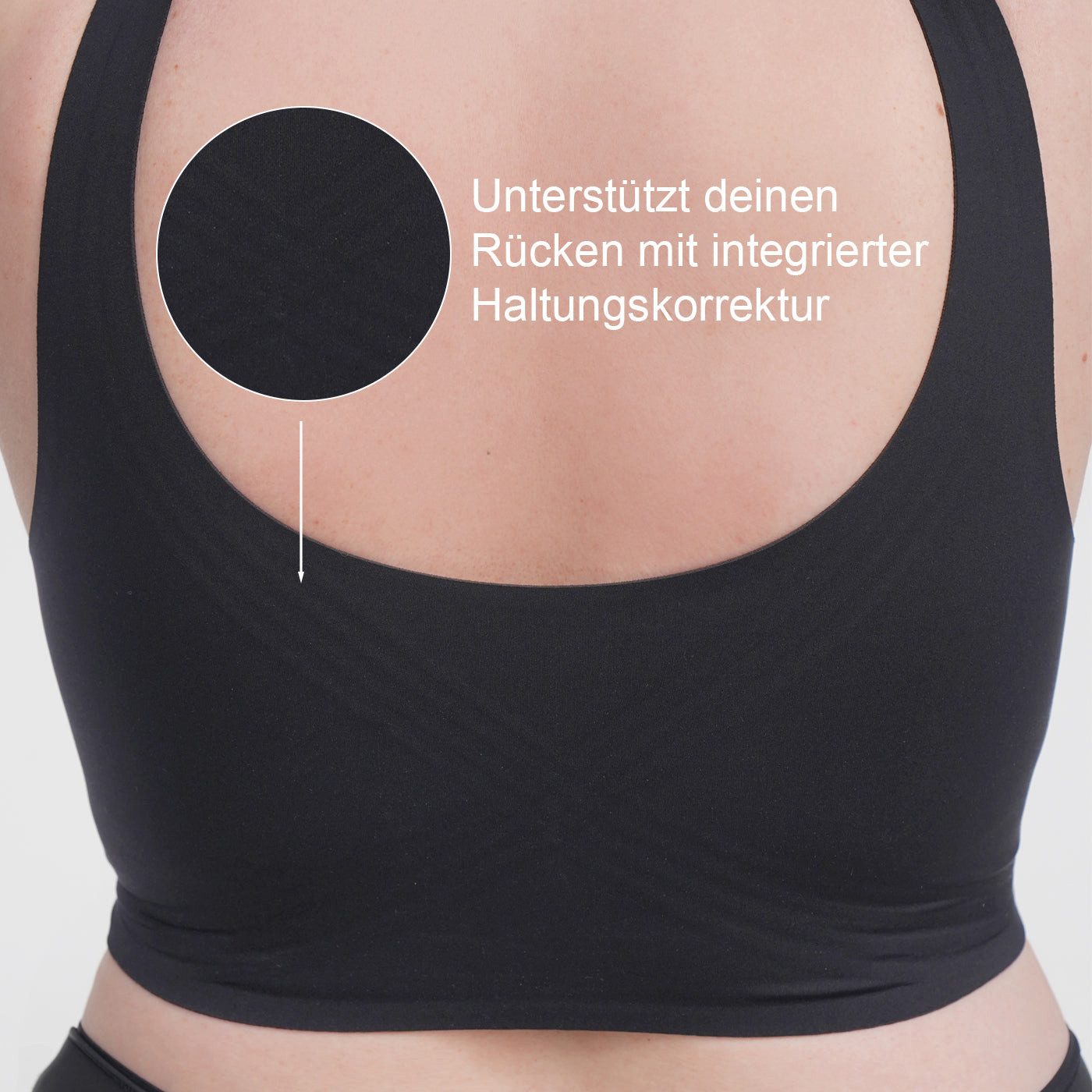 cfab (creamy fabrics) Bügelloser BH Comfort Minimizer Back Support BH-Schwarz-3XL (1-tlg)