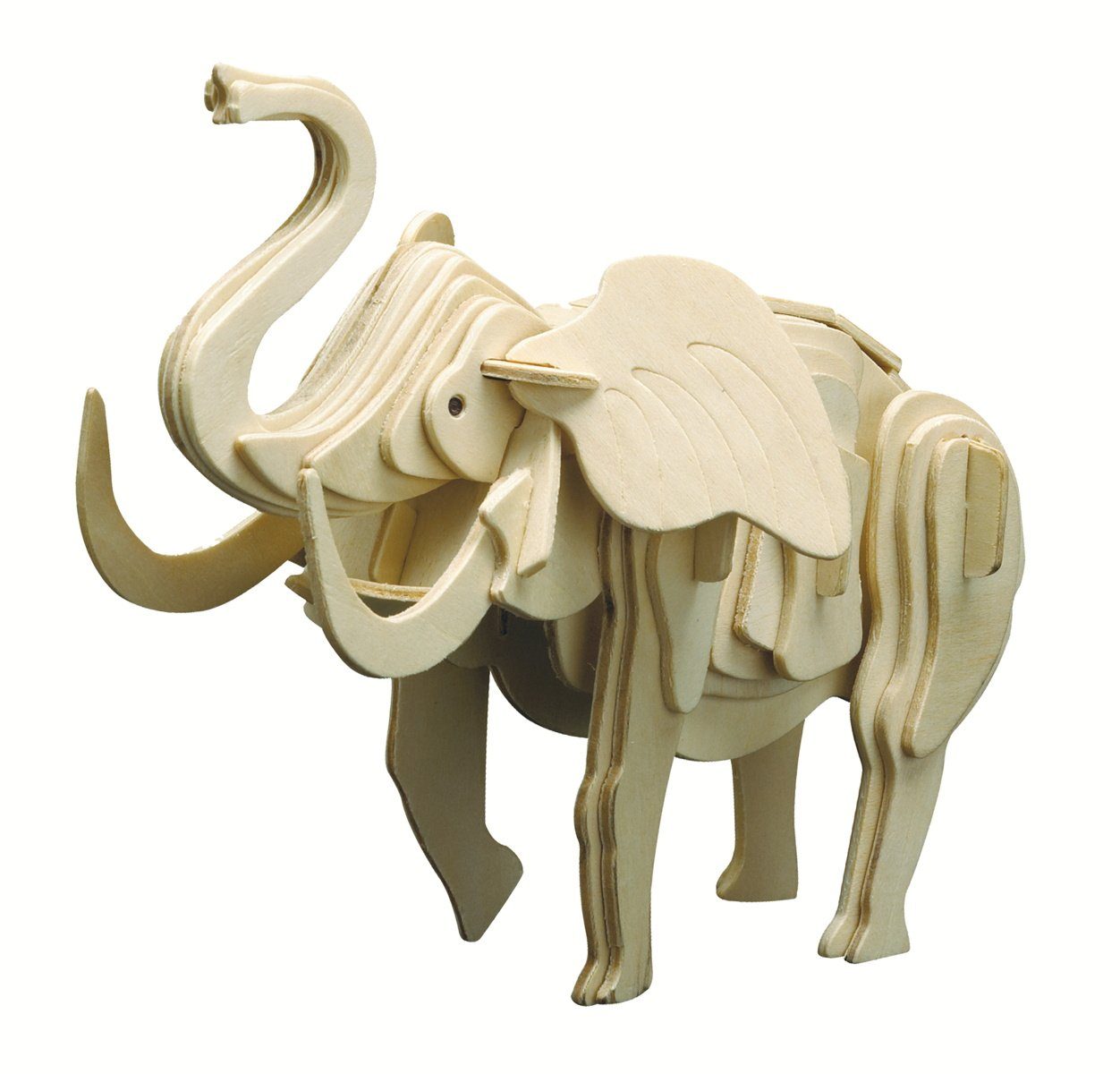 Pebaro 3D-Puzzle Holzbausatz Elefant, 859/7, 53 Puzzleteile