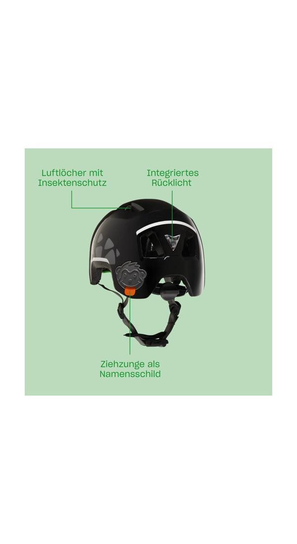 Affenzahn Kinderfahrradhelm Fahrradhelm, mit integriertem Rücklicht
