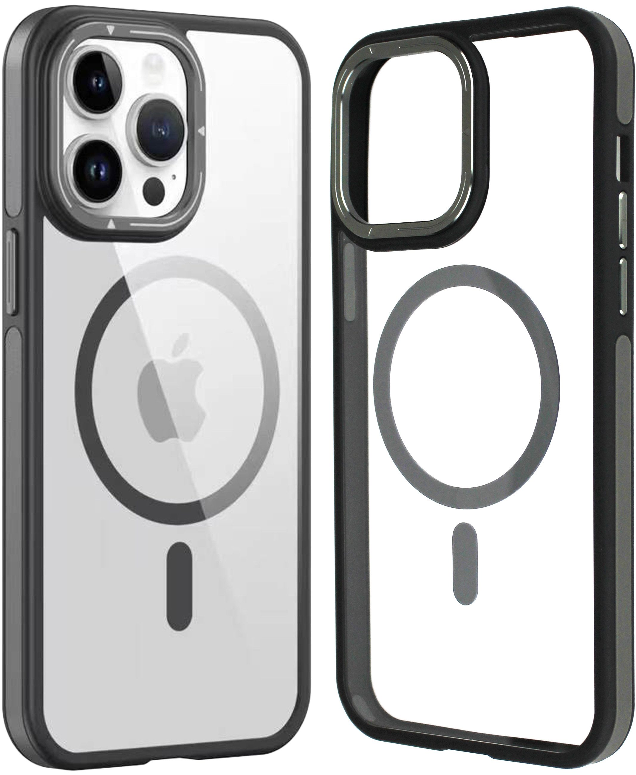 Wörleonline Handyhülle für Apple iPhone 14 Pro Max Hülle, Transparente Schutzhülle mit TPU-Rahmen, MagSafe kompatible Handyhülle
