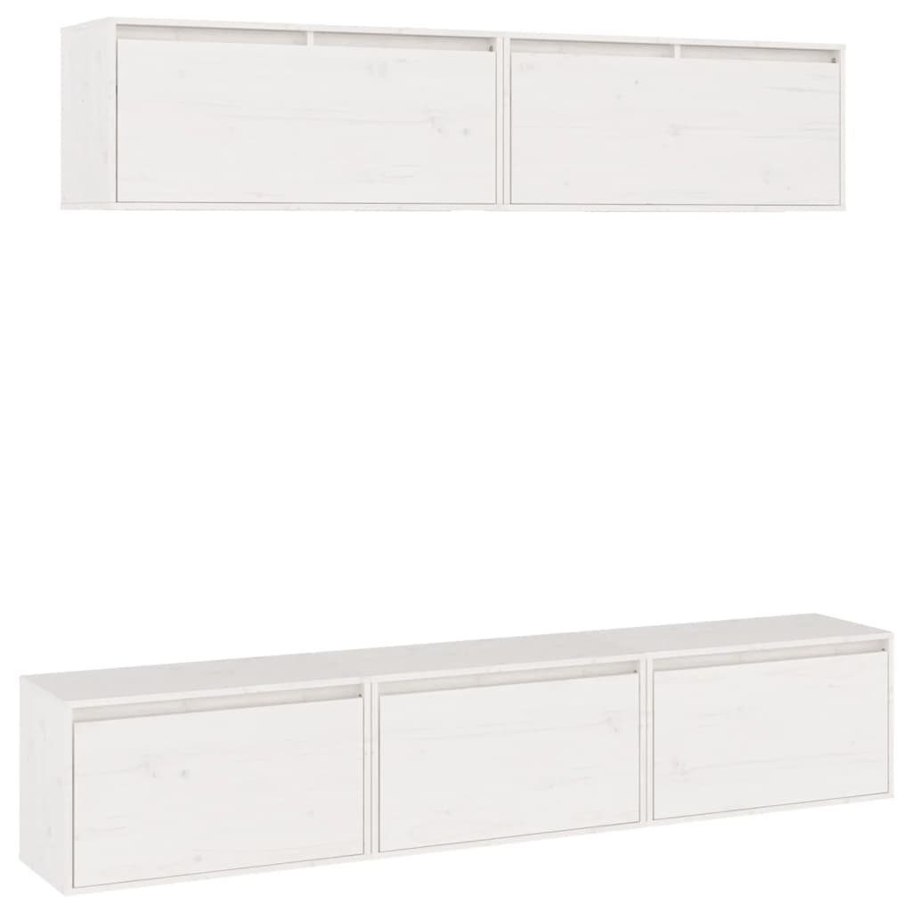 TV-Schrank Stk. 5 TV-Schränke furnicato Massivholz Weiß Kiefer