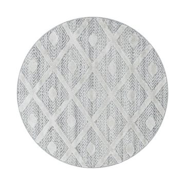 Hochflor-Teppich Geometrisch Design, Carpetsale24, Rund, Höhe: 20 mm, Teppich Wohnzimmer Boho Design weich 3D Optik Skandinavische Stil