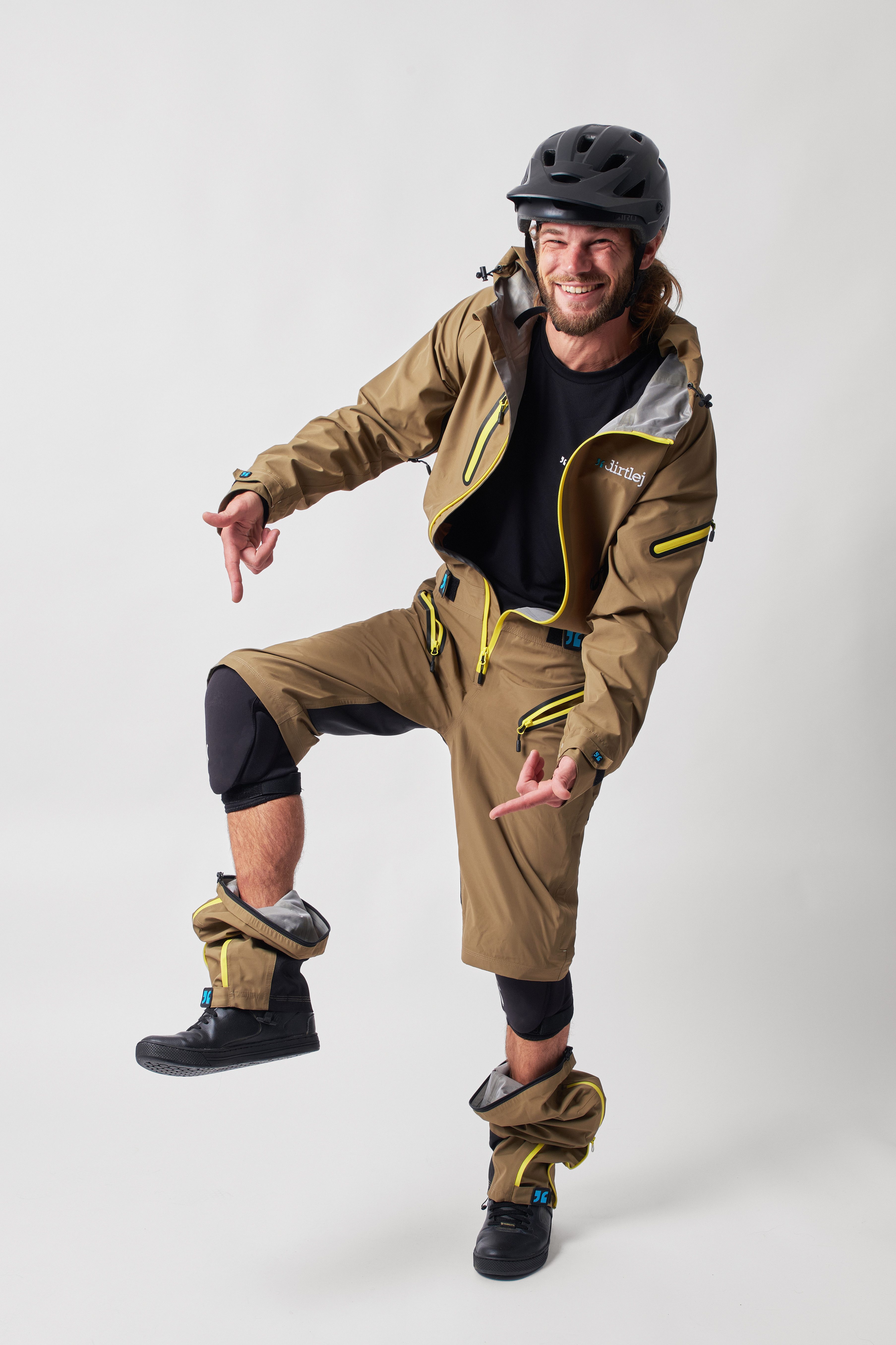Dirtlej Regenoverall dirtsuit core edition sand/yellow abnehmbare Beine
