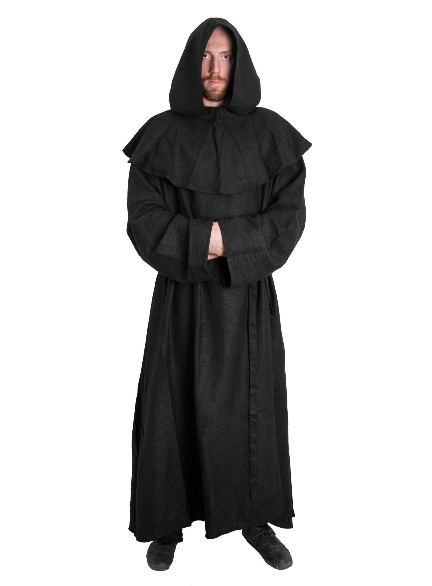 Supreme Replicas Hexen-Kostüm Mönchskutte - Dominus, schwarz, Eine Schwarze Kutte für Mönche oder auch dunkle Kultisten.