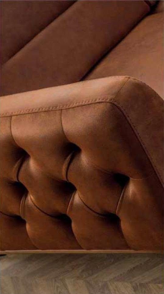 Kunstleder 3 Sessel) Braun Wohnzimmer-Set Sitzer Sitzer Sofa Sofas Luxus, Sofagarnitur 4 431 (3-St., JVmoebel Sitzer Chesterfield