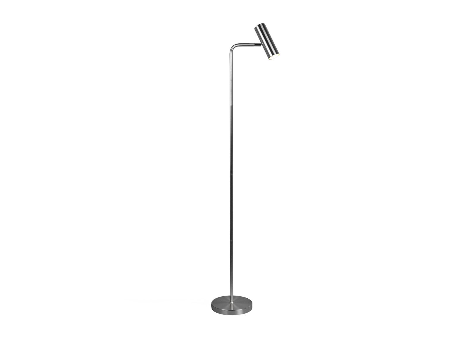 TRIO Leuchten LED Stehlampe, Dimmfunktion, LED wechselbar, Warmweiß, Lampenschirm schwenkbar, Leselampe minimalistisch Silber, Höhe 151cm