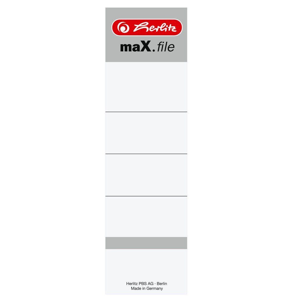 Herlitz Handgelenkstütze herlitz Ordnerrücken-Einsteckschilder maX.file, 54 x 190 mm