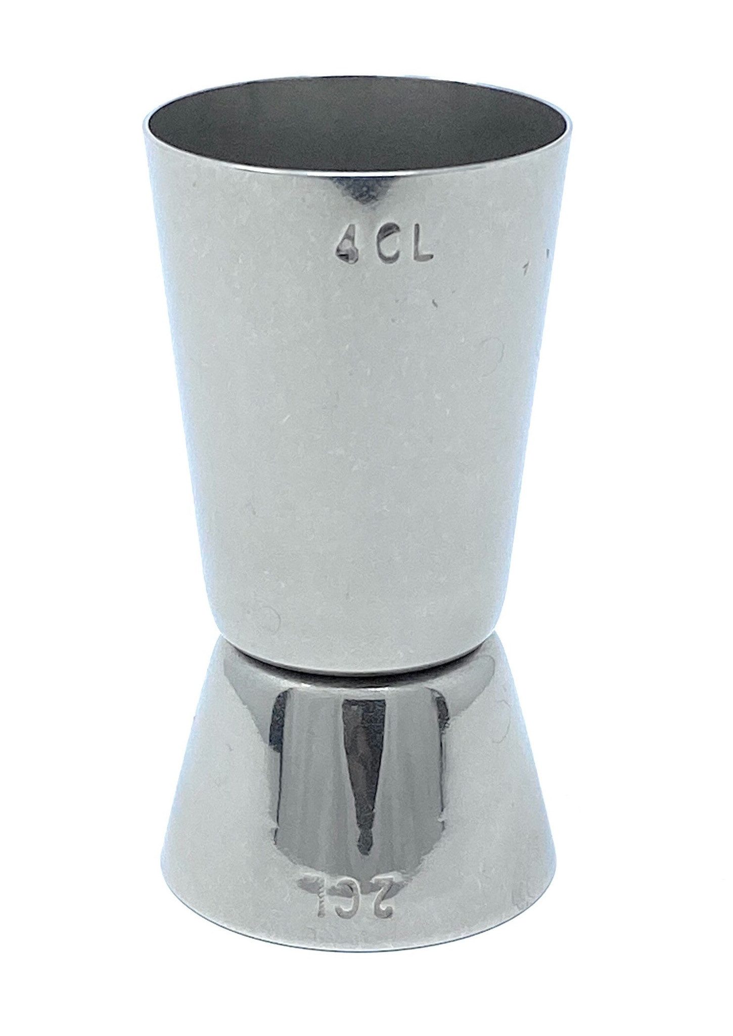 DanDiBo Schnapsglas Jigger 2cl 4cl Doppelmessbecher 971 Messbecher Cocktail, Edelstahl, 20 ml 40 ml Edelstahl Barmaß Dosierer Alkohol Zertifikat Bar
