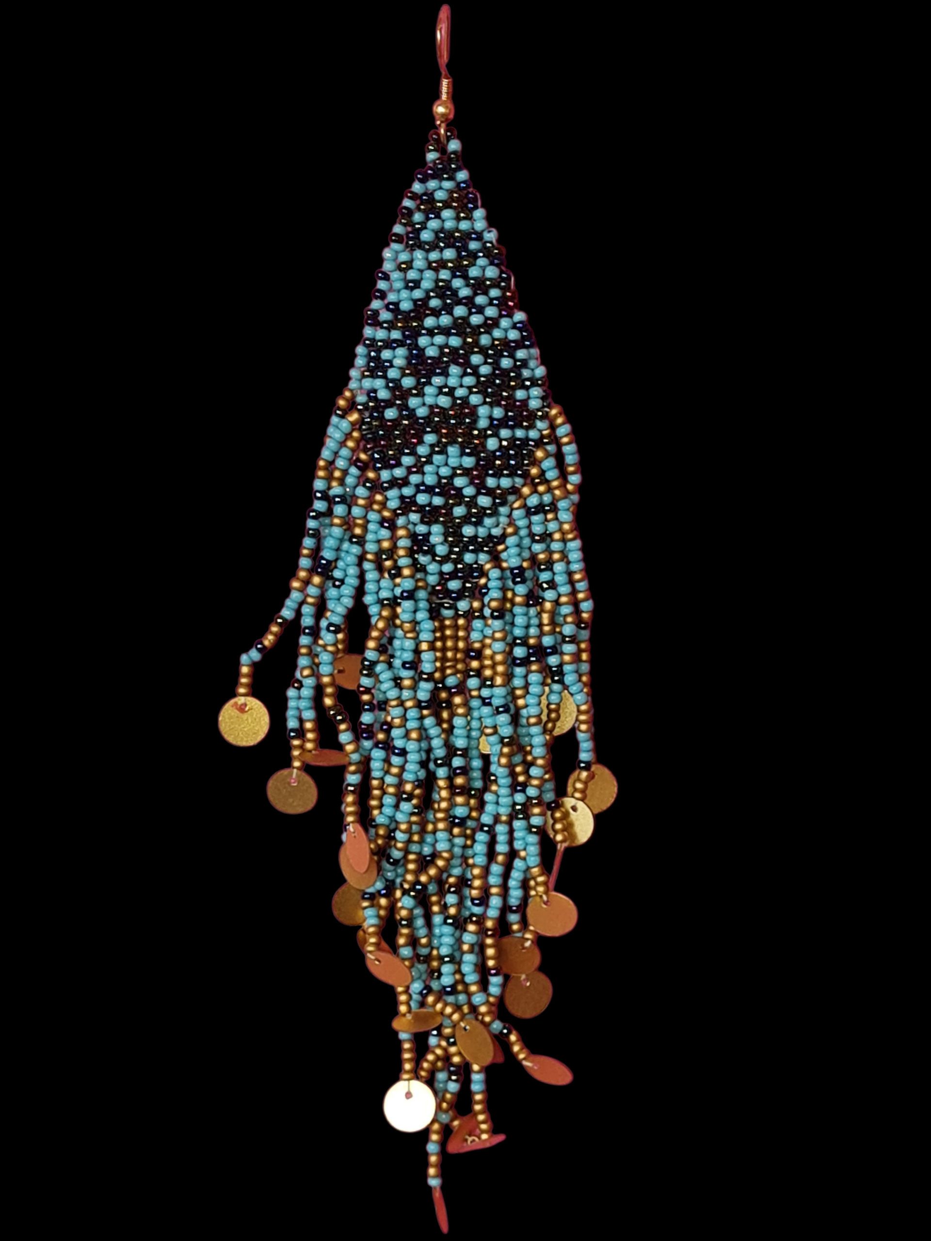 PfauGermany Paar Ohrhänger Cyanea Hanging Beads – Bild 3 von 5