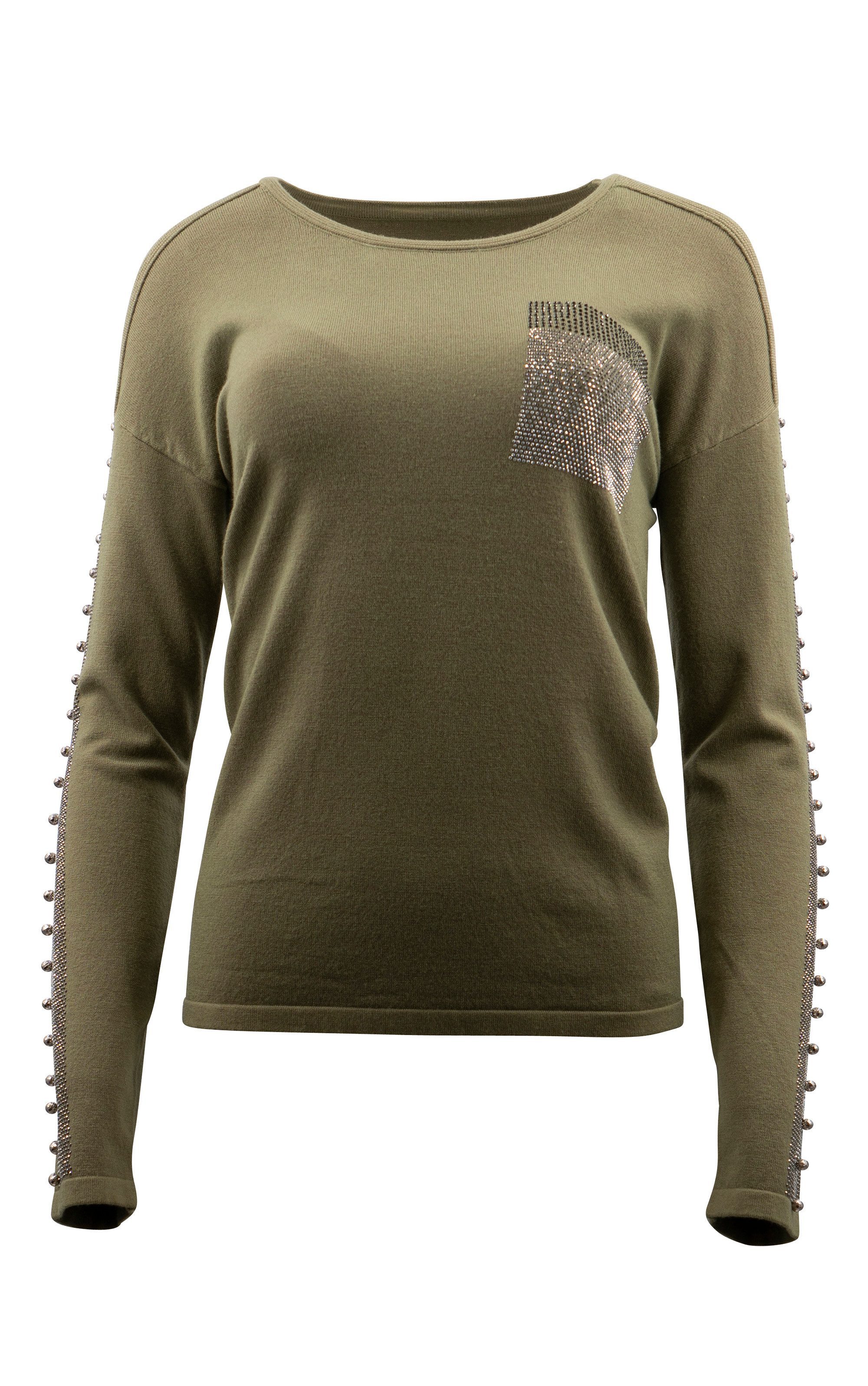 Passioni Strickpullover mit Strassdetails günstig online kaufen