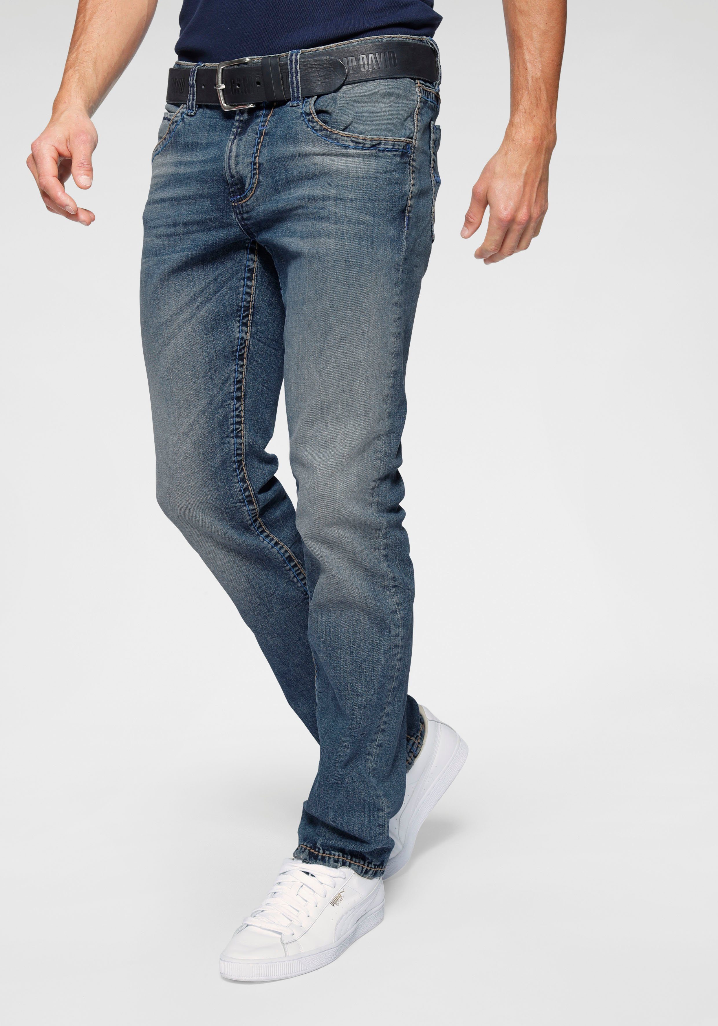 CAMP DAVID Straight-Jeans NI:CO:R611 mit markanten Steppnähten