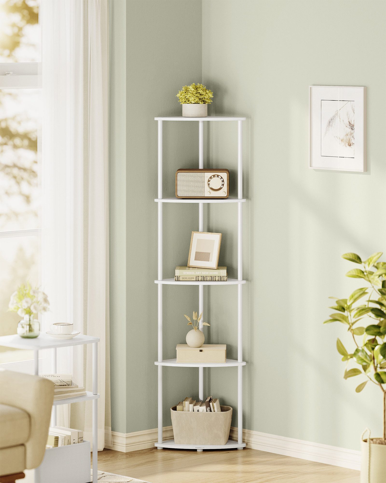 SONGMICS HOME Eckregal Standregal Regal, mit 5 Ebenen, superschnelle werkze günstig online kaufen