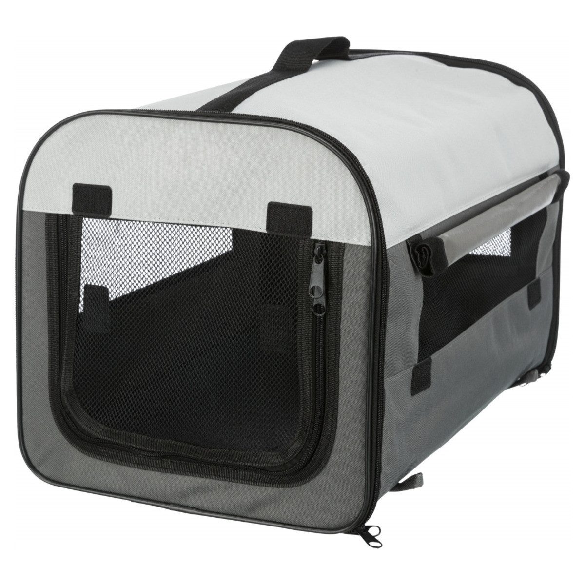 TRIXIE Hunde-Transportbox Mobile Kennel Basic dunkelgrau/hellgrau