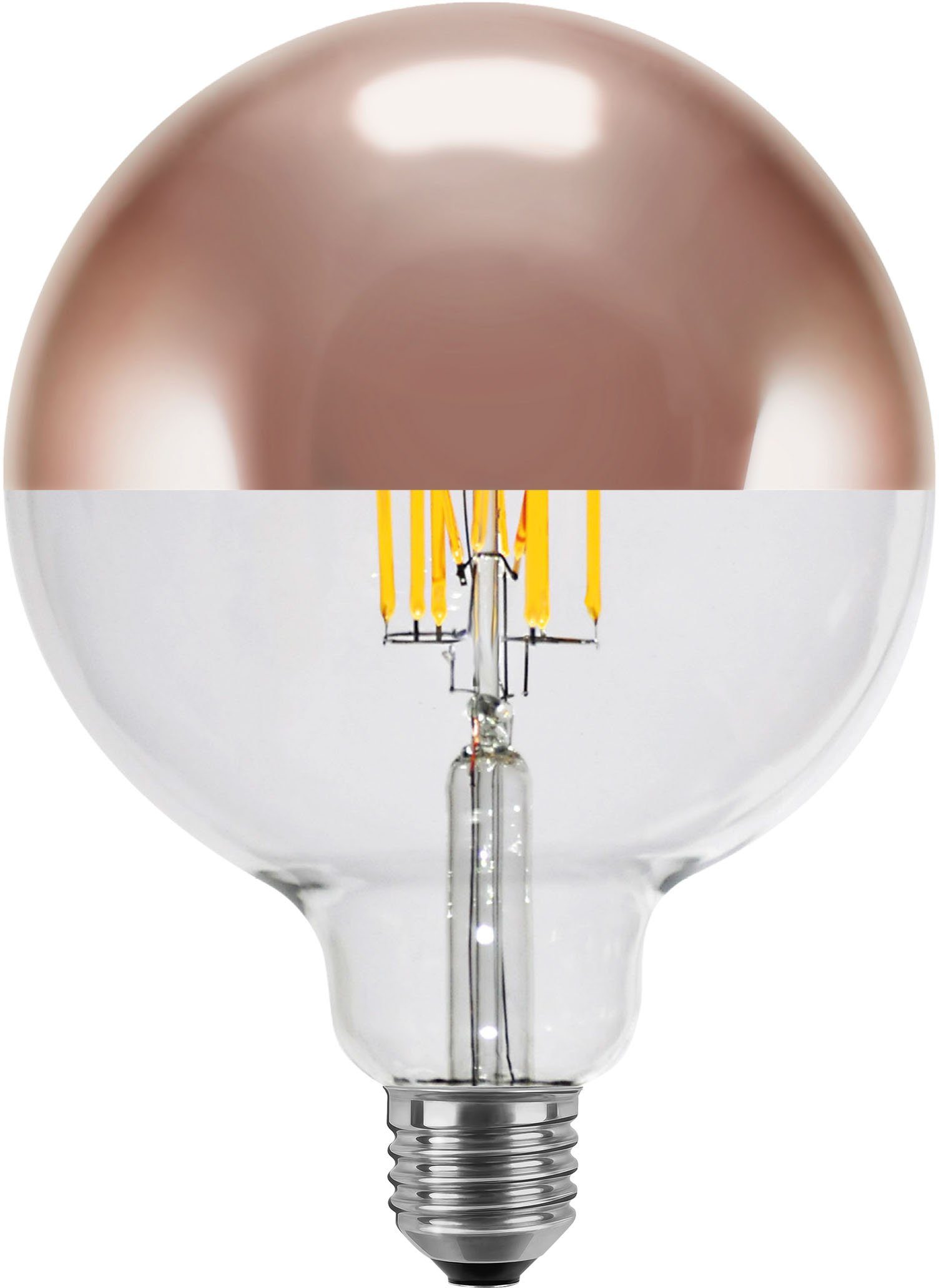 SEGULA LED-Leuchtmittel LED Globe 125 Spiegelkopf Kupfer, E27, Warmweiß, dimmbar, E27, Globe 125 Spiegelkopf Kupfer, 2700K