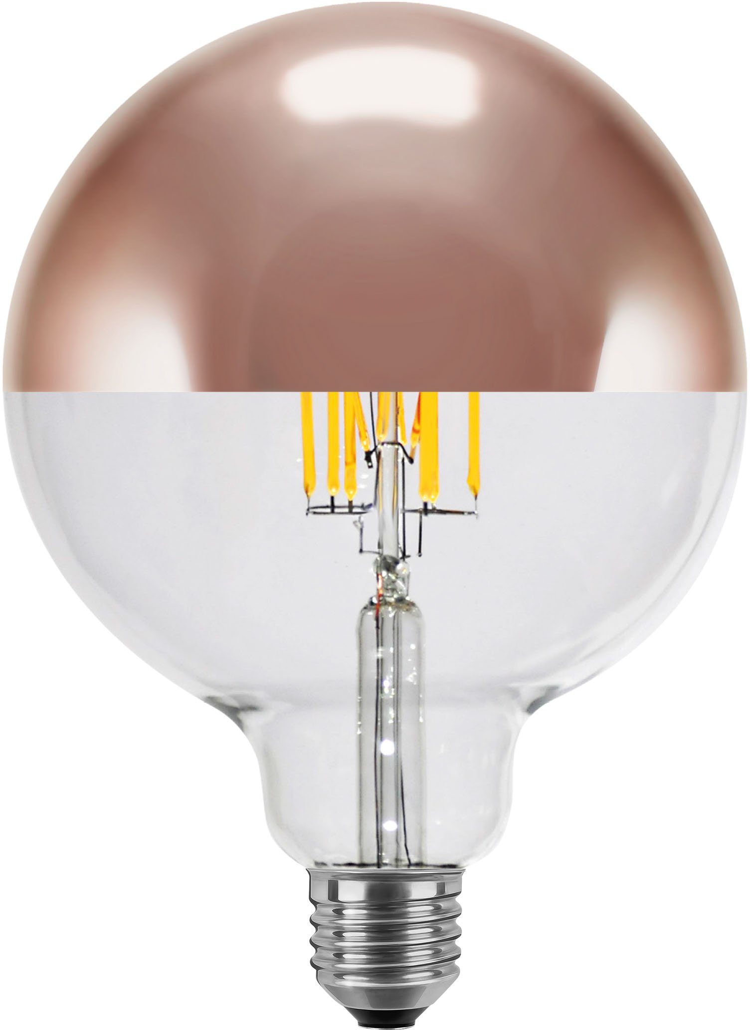 SEGULA LED-Leuchtmittel LED Globe 125 Spiegelkopf Gold, E27, Warmweiß, dimmbar, E27, Globe 125 Spiegelkopf, 2700K
