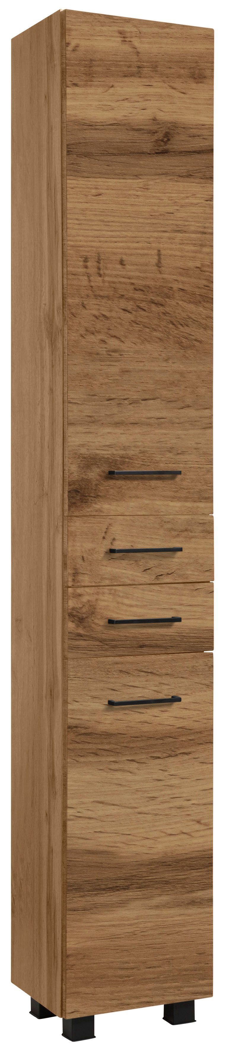 welltime Hochschrank Trento, verschiedene Ausführungen und Farben Badmöbel, Seitenschrank Breite 30 cm, viel Stauraum, Made in Germany