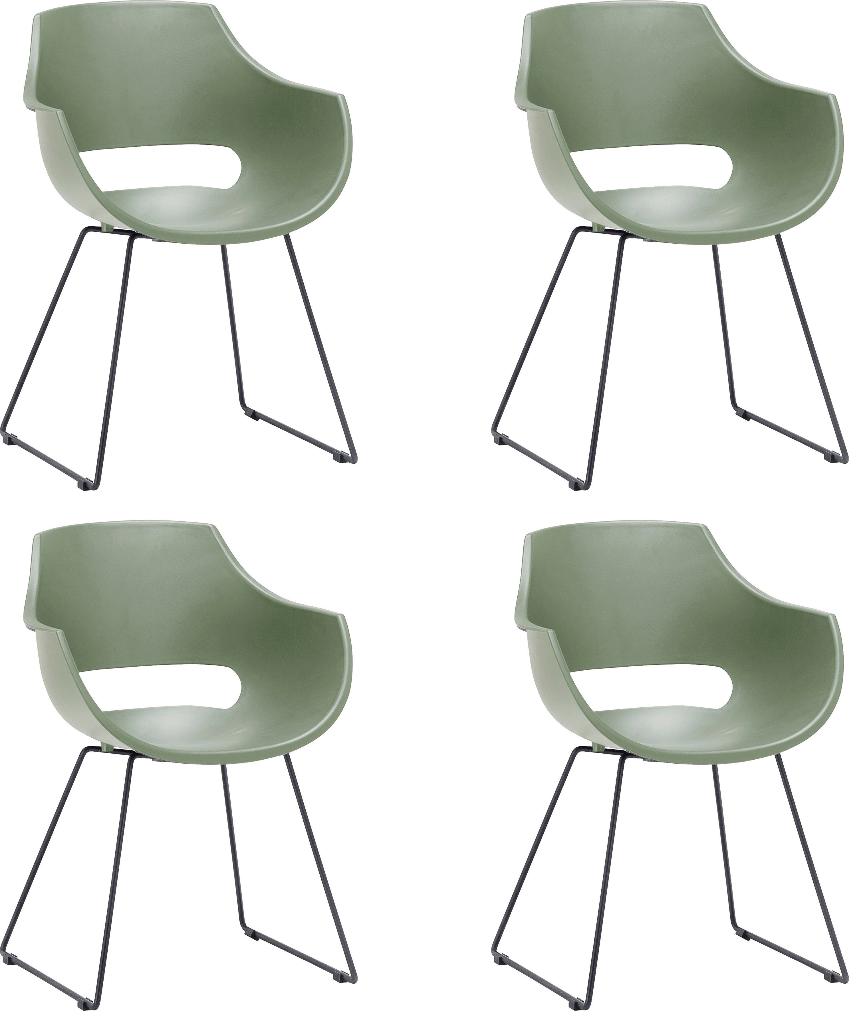 MCA furniture Schalenstuhl Rockville (Set, 4 St), Stuhl belastbar bis 120 Kg Grün | Grün | Schalenstühle