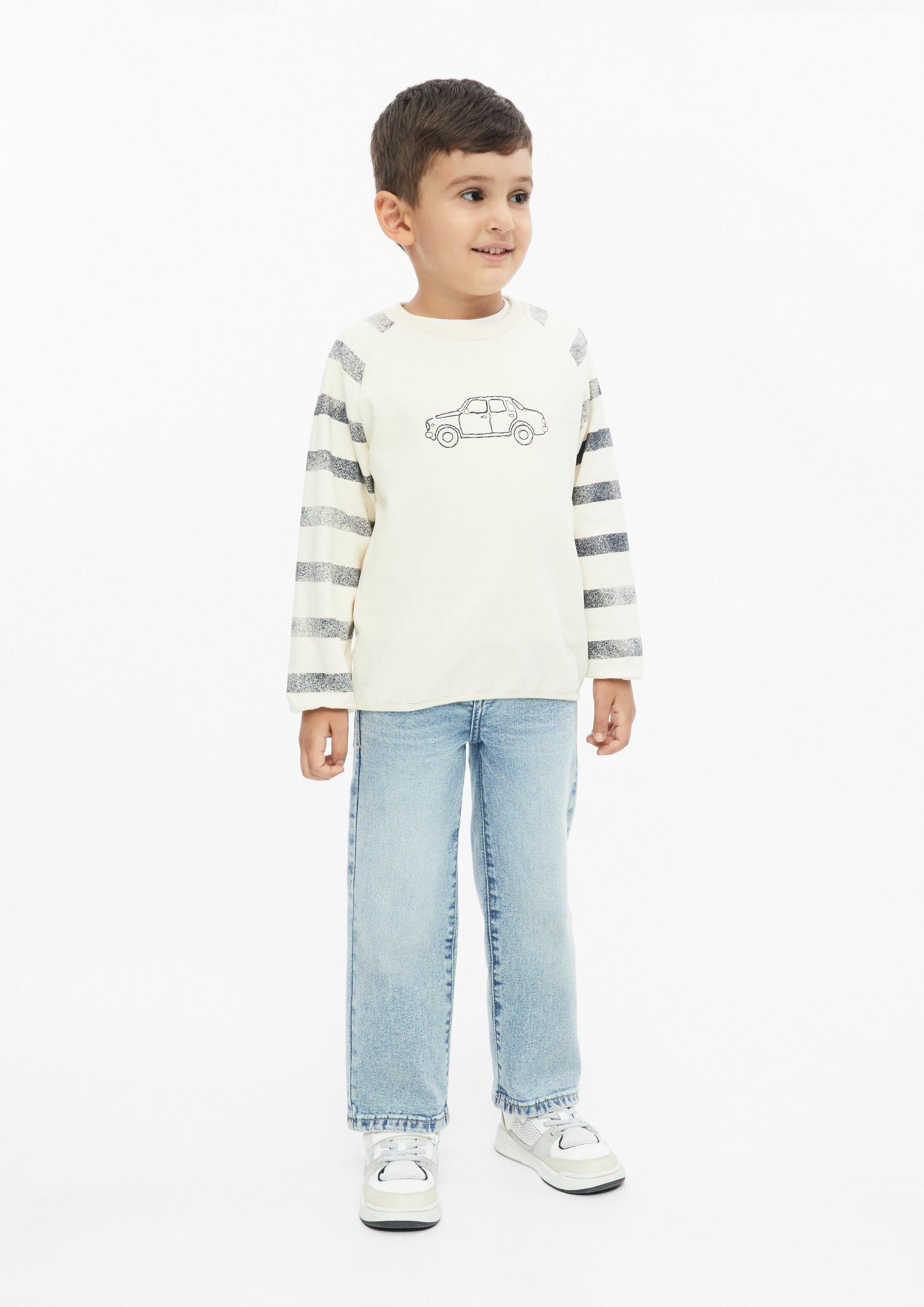 s.Oliver Sweatshirt Sweatshirt Leichtes Sweatshirt mit Raglanärmeln und Stickerei – Bild 3 von 4