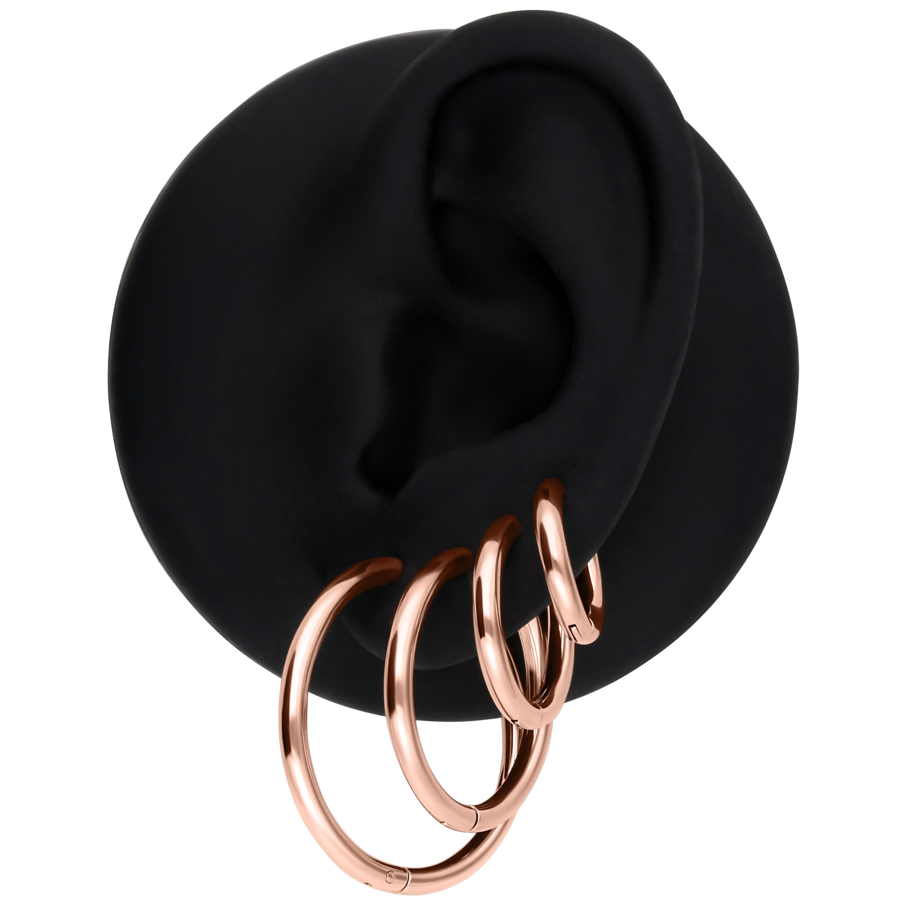 Wildcat Paar Ohrhänger Little Hoops - Roségold, 10,0 mm, Chirurgenstahl 316L - wasserfest, langlebig, hautverträglich