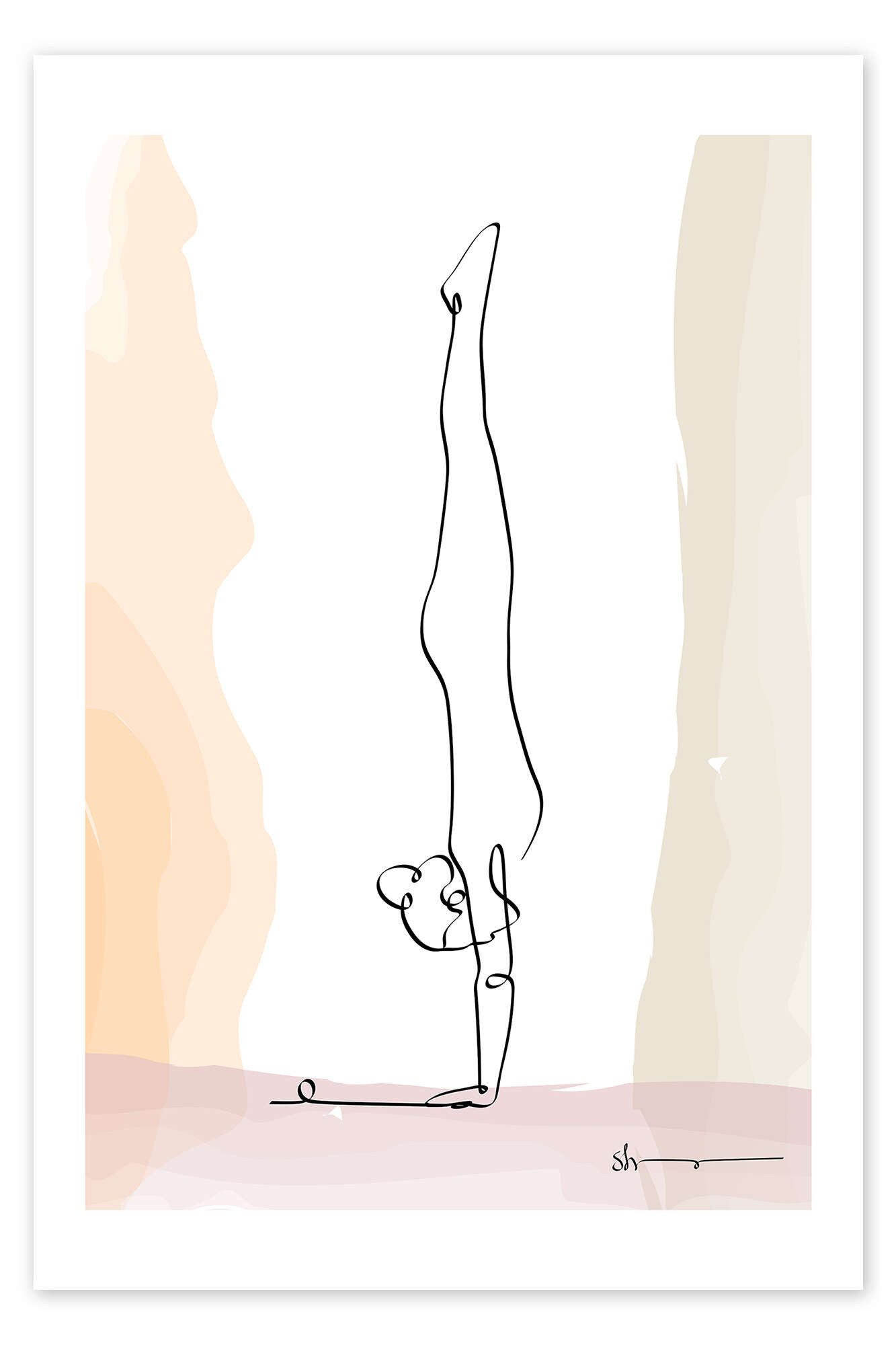 Posterlounge Wandbild Handstand (Vrikshasana), Yoga In Art, erhältlich als Poster, Leinwandbild, Wandsticker oder Acrylglasbild