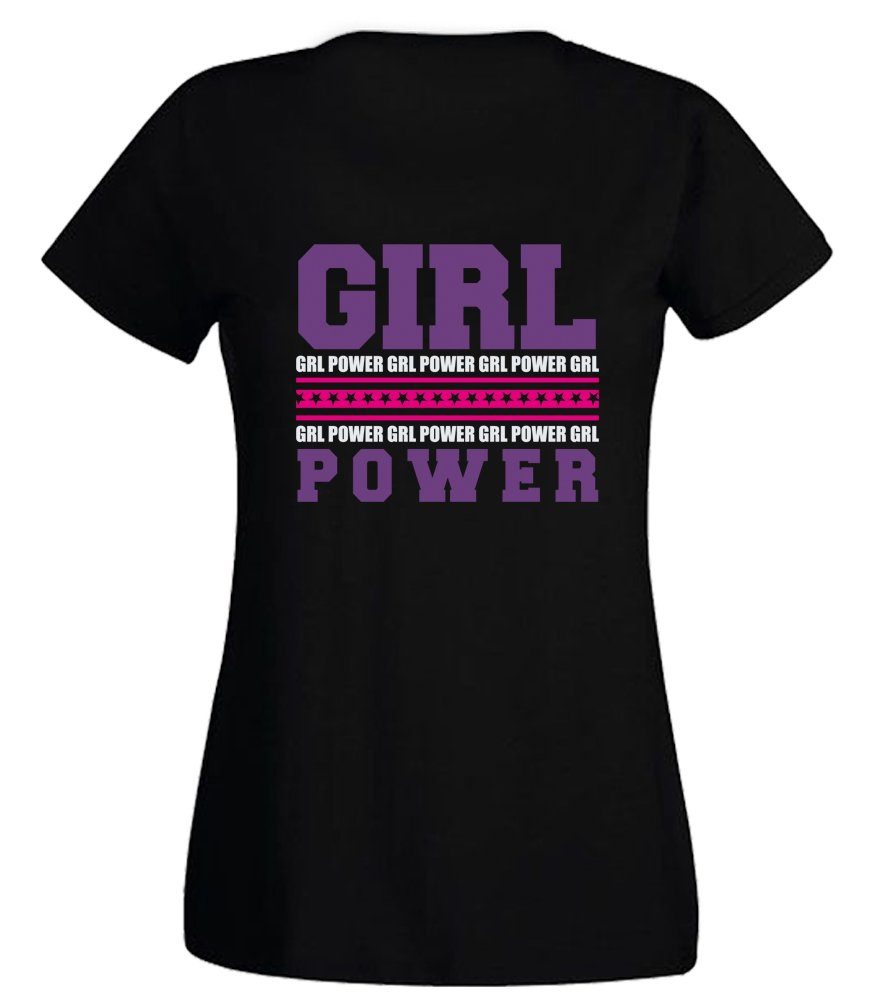 G-graphics T-Shirt Damen T-Shirt - Girl Power Slim-fit, mit trendigem Frontprint, Aufdruck auf der Vorderseite, Spruch/Sprüche/Print/Motiv, perfekt für den nächsten Mädels- & Partyabend, für jung & alt