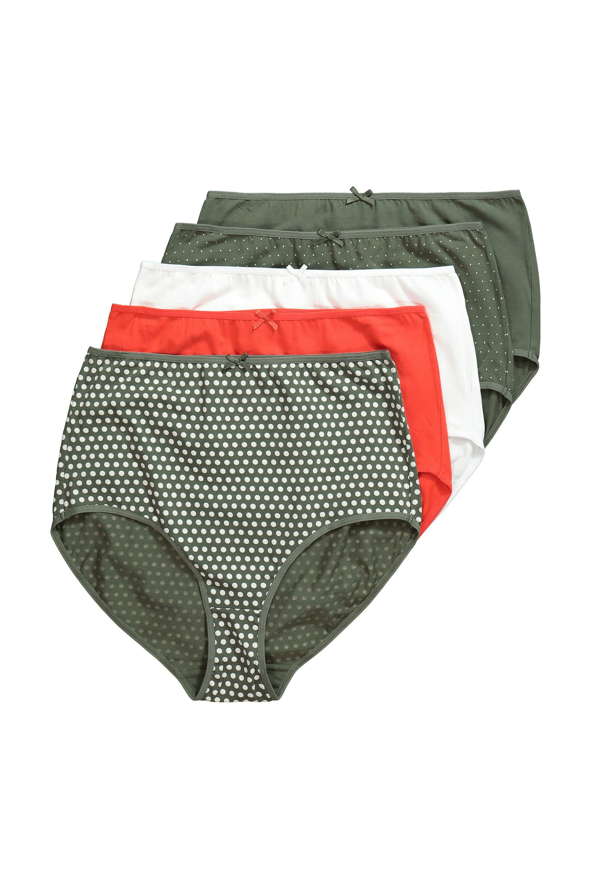 Ulla Popken Slip Maxislips 5er-Pack Punkte/einfarbig günstig online kaufen