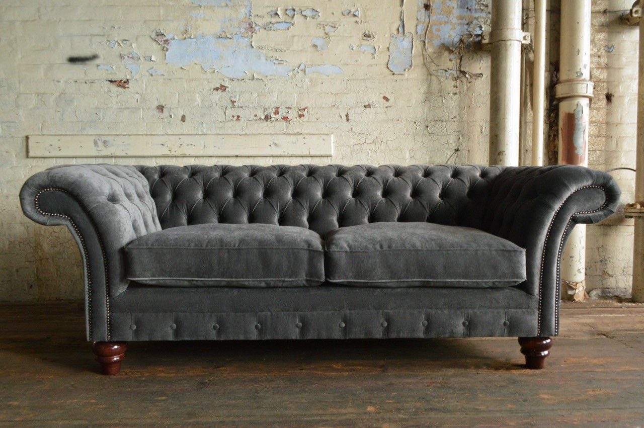 JVmoebel 3-Sitzer Design Sofa Chesterfield Luxus Klass Couch Polster Textil 1069, Made in Europe