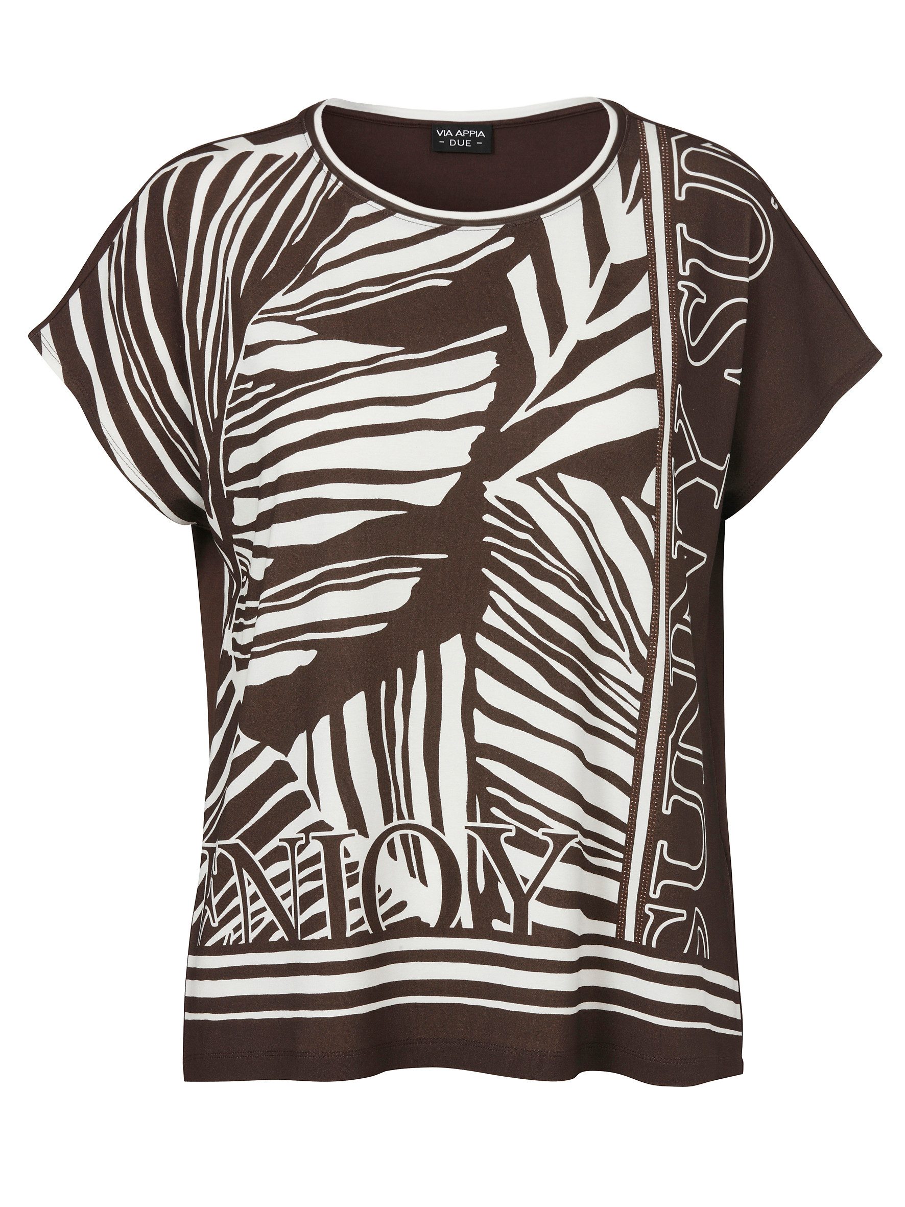VIA APPIA DUE Shirtbluse T-Shirt Rundhals 1/2 Arm Druck