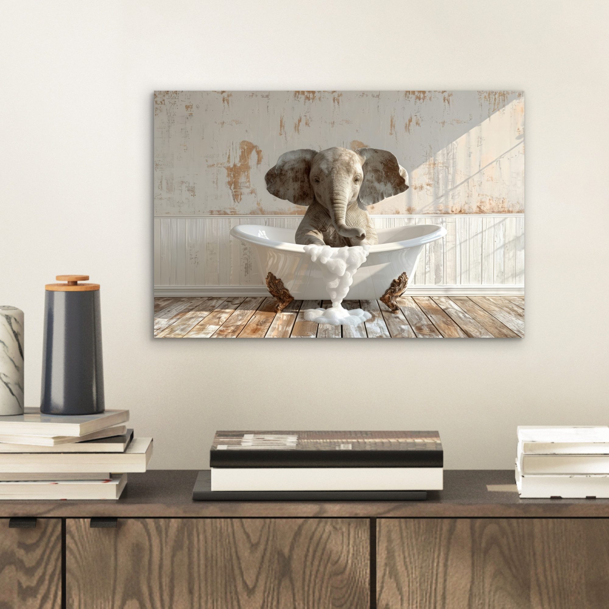 MuchoWow Metallbild Vintage - Elefant - günstig online kaufen