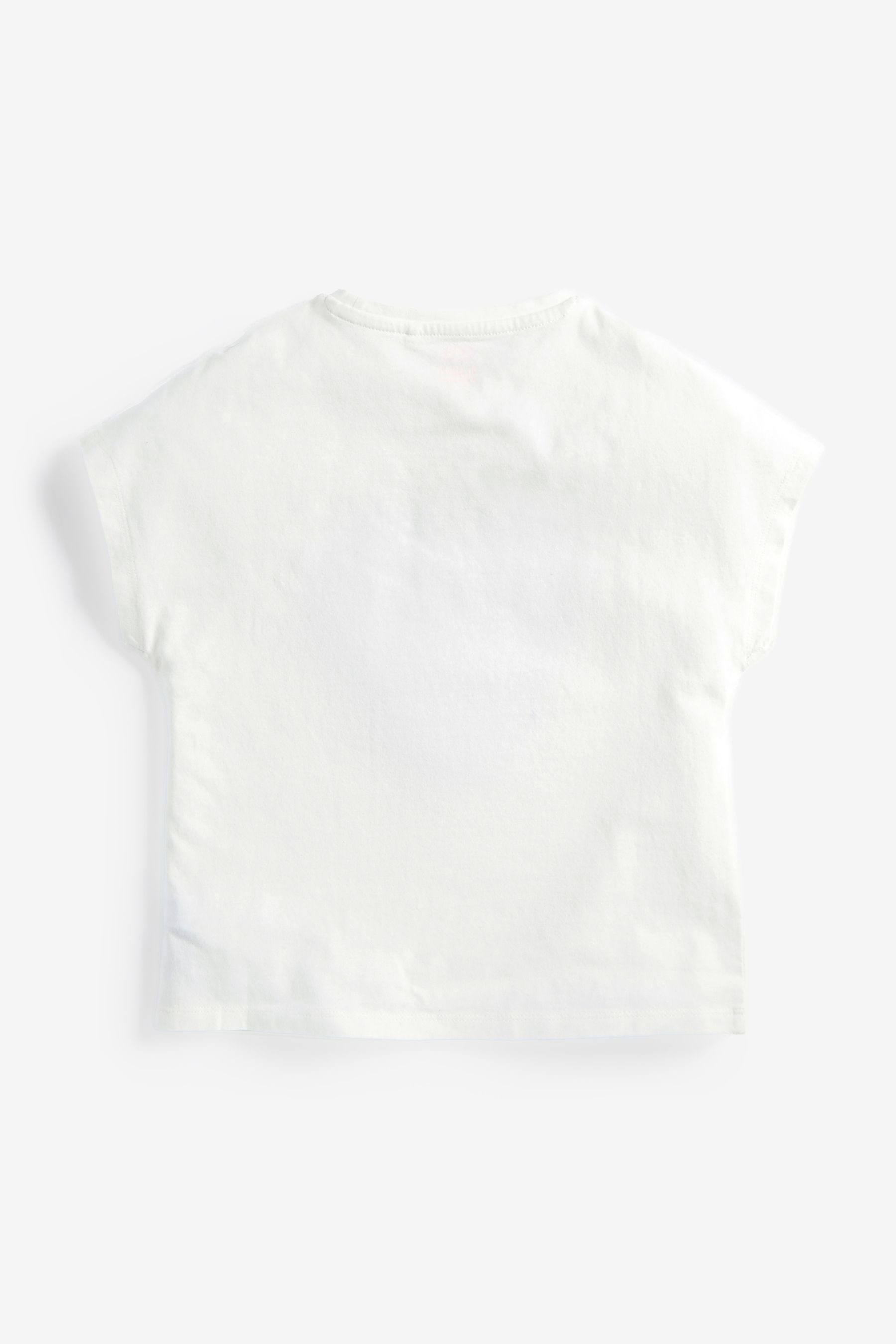 Next White/Pink T-Shirt (1-tlg) Ecru