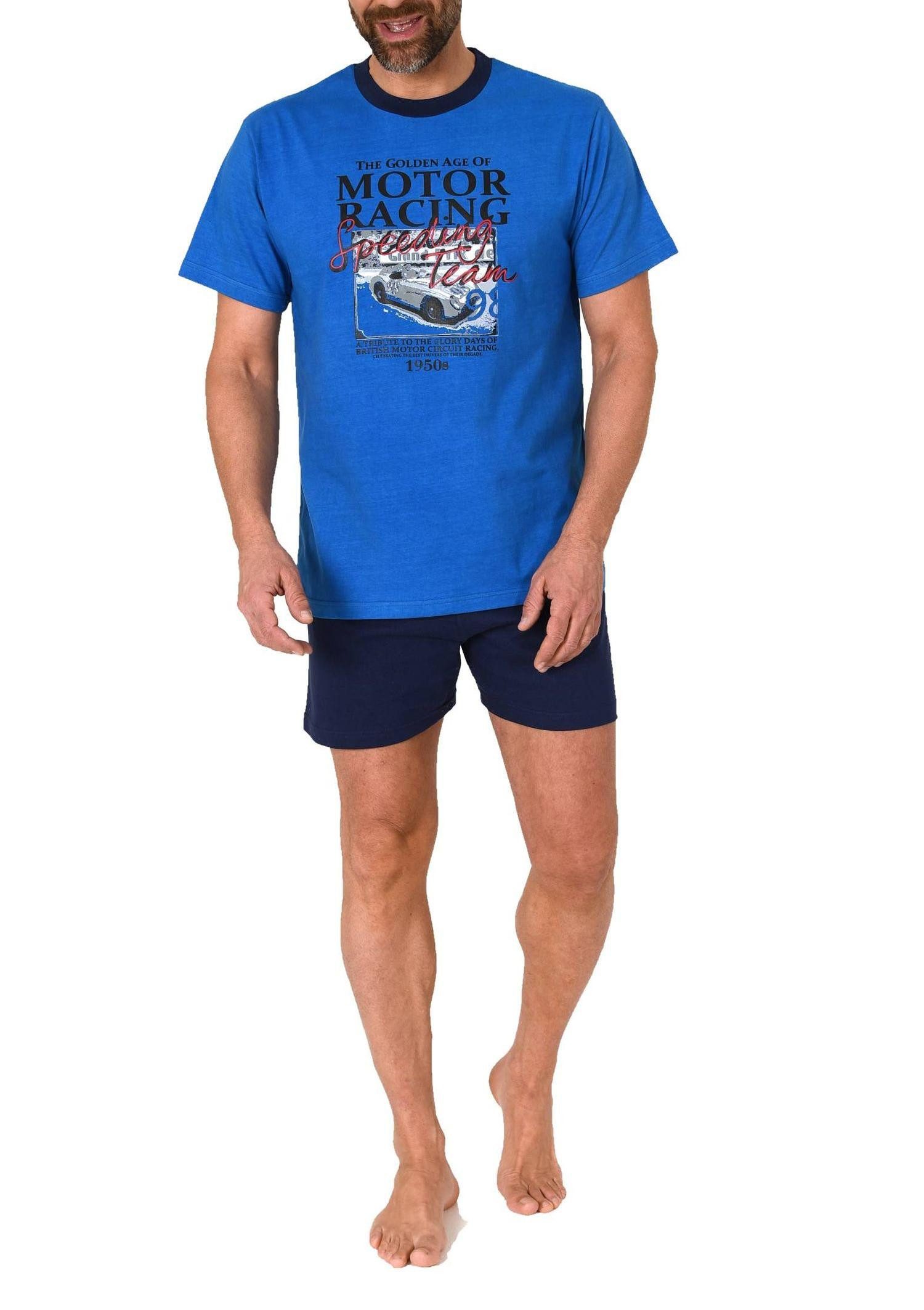 Normann Pyjama Normann Herren kurzarm Schlafanzug Shorty Pyjama mit Automotiv