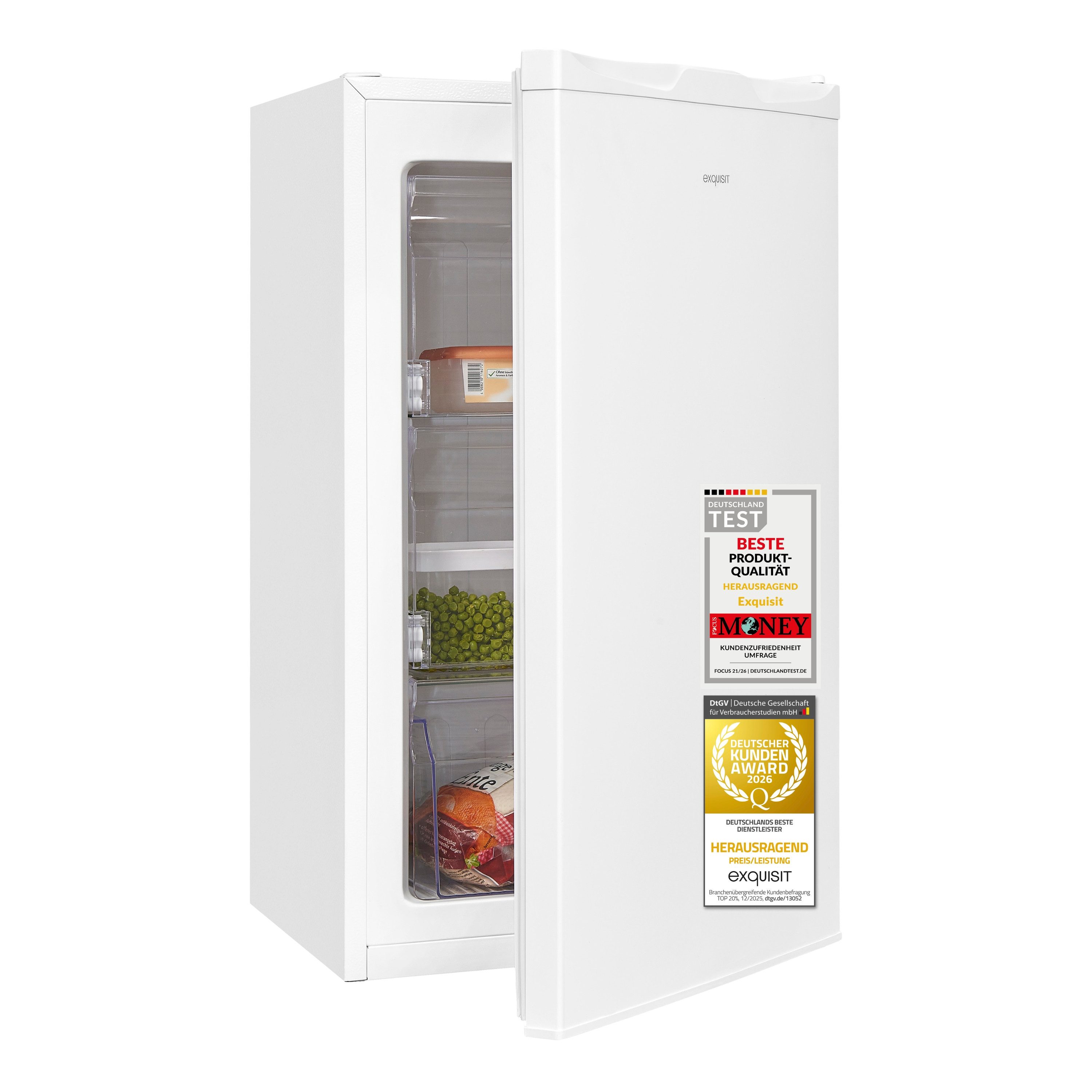 exquisit Gefrierschrank GS5111-330E, 82.5 cm hoch, 45.3 cm breit