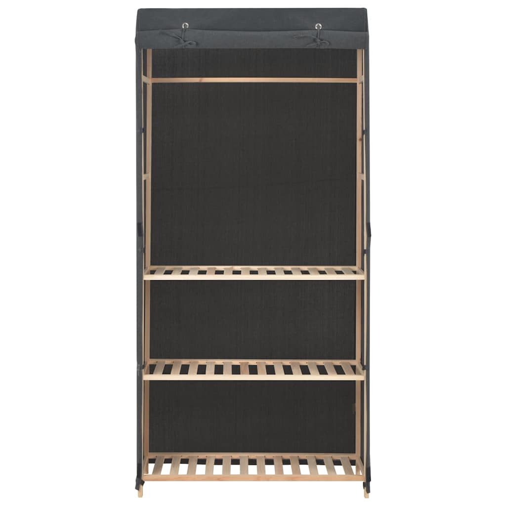 vidaXL Stoffschrank 3-stufiger Kleiderschrank Grau 79 x 40 x 170 cm Stoff (1-St) – Bild 2 von 5