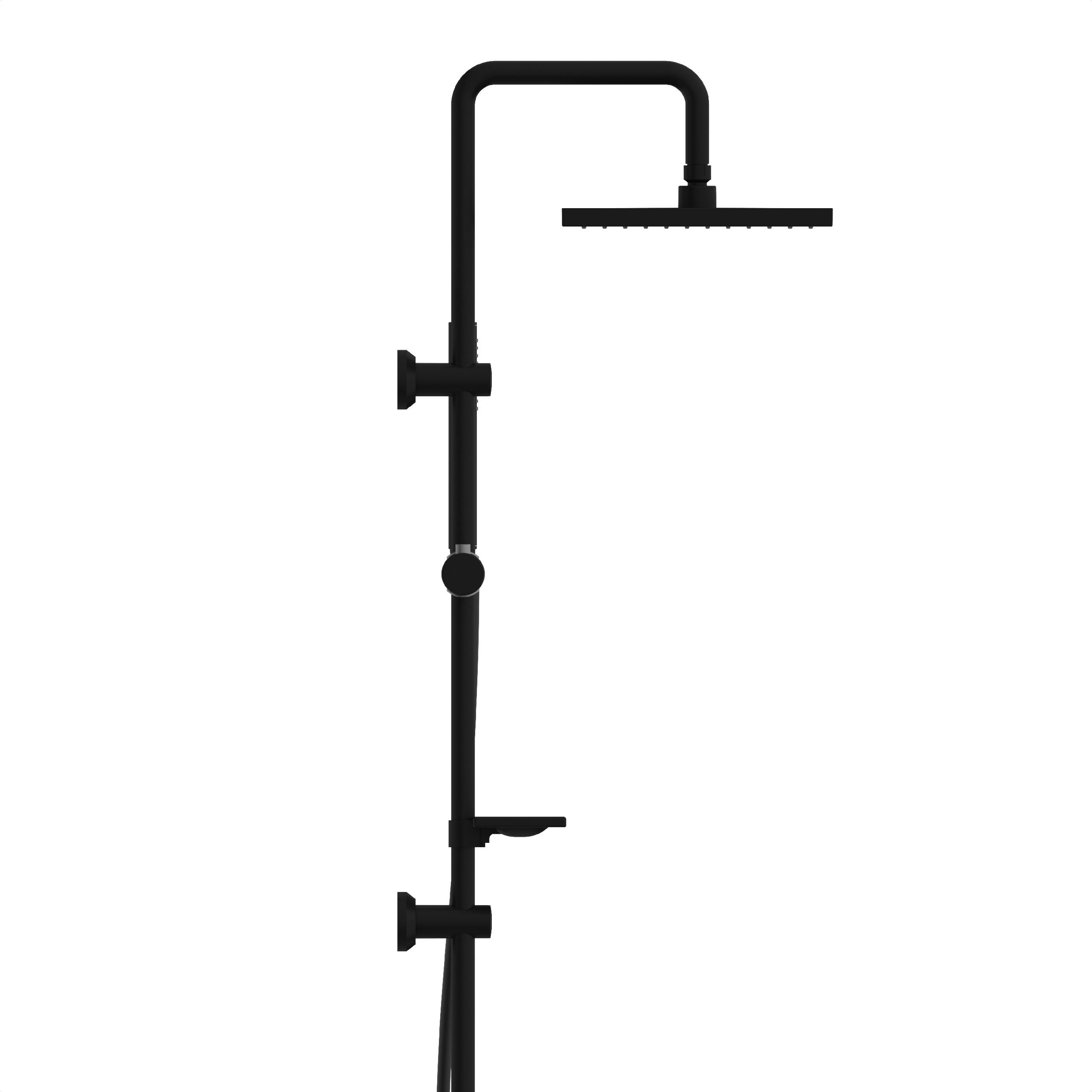 welltime Stangenbrause-Set LINA, Höhe 105 cm, 1 Strahlart(en), Überkopfbrause mit Seifenablage, 20 cm Kantenlänge.