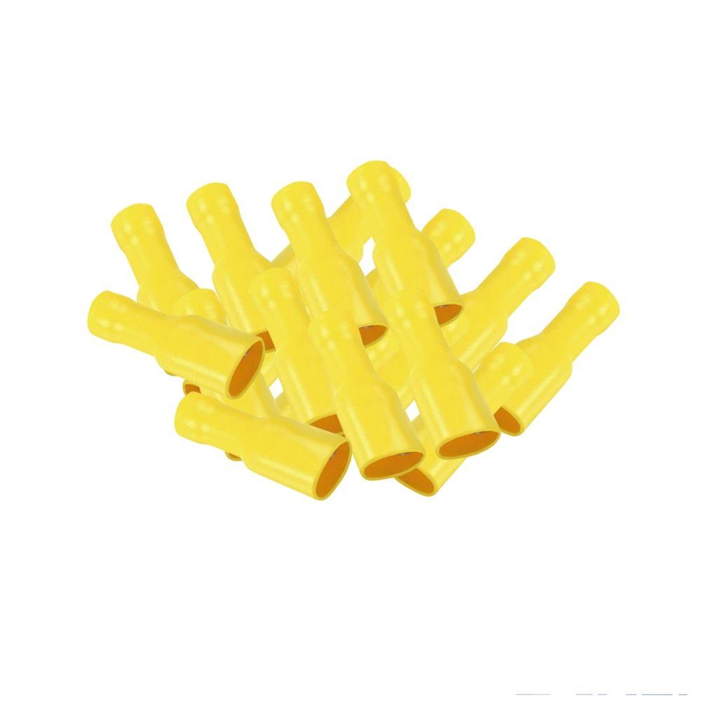 ARLI Flachsteckhülsen 100x Flachsteckhülsen 6,3 0,8 vollisoliert - mm gelb 6 mm² x 4