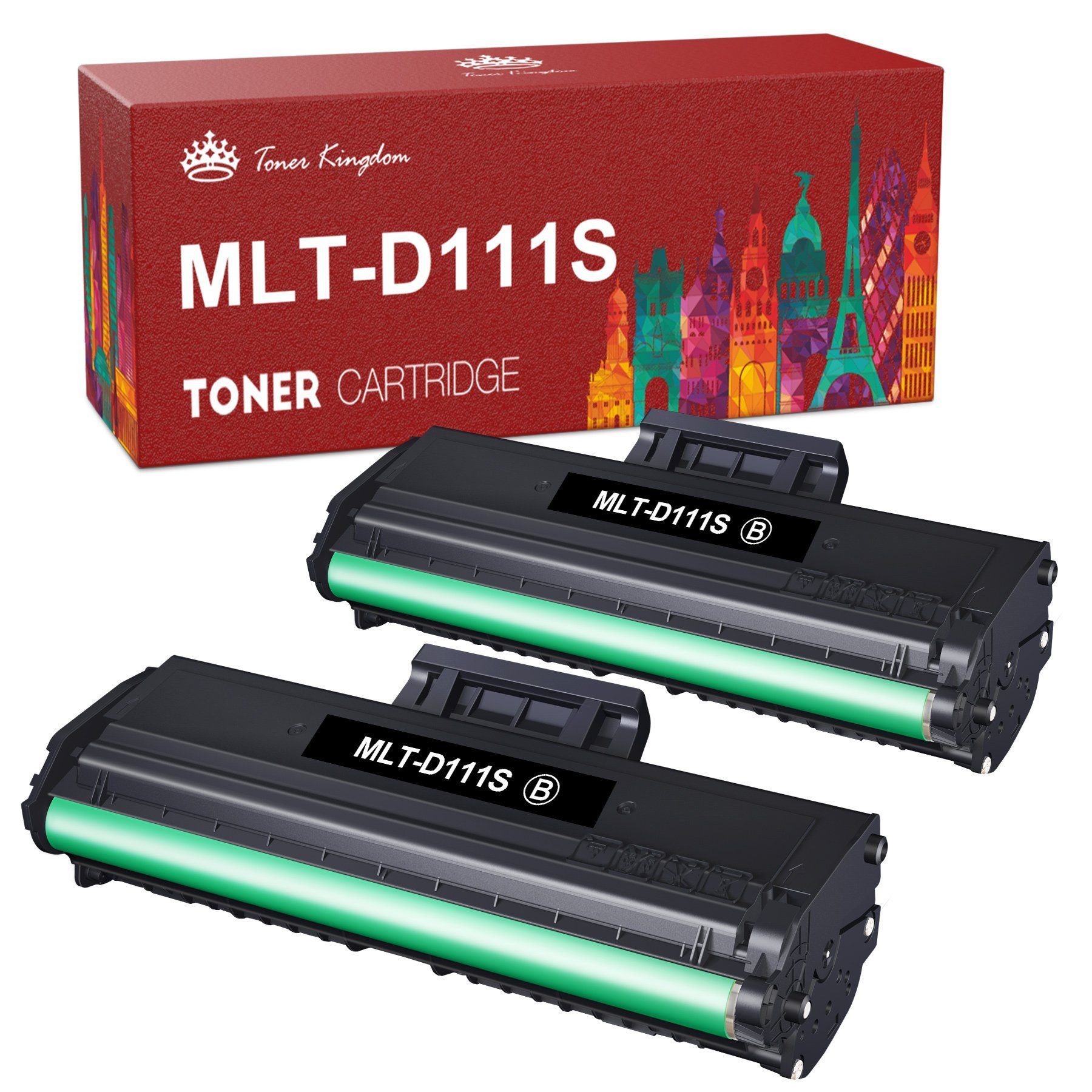 Toner Kingdom Tonerkartusche 2er MLT-D111S 111S für samsung xpress m2070w m2070 toner, (ca. 2000 Seiten, 2-St)